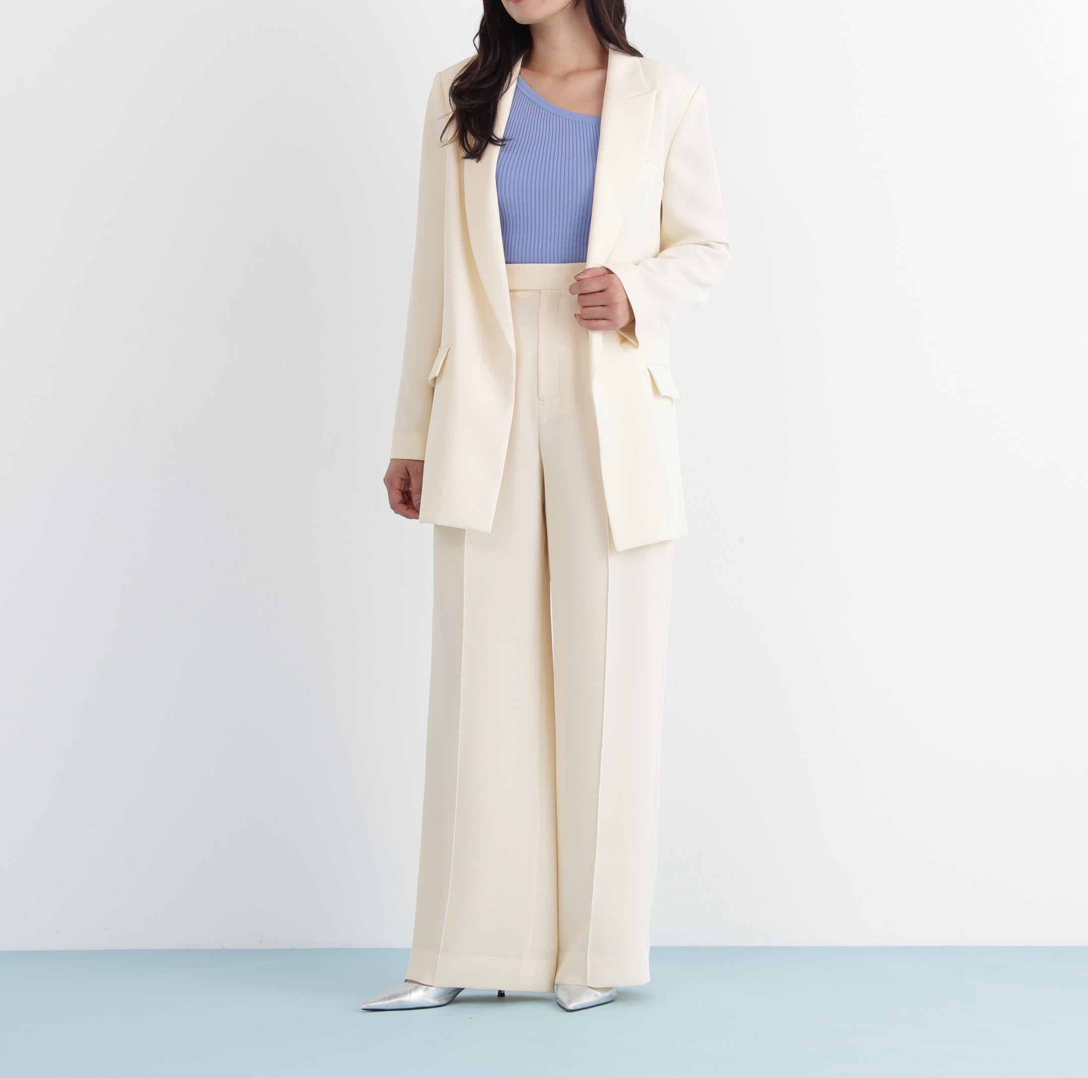 ストライプスリーブジャケット エクリュ1