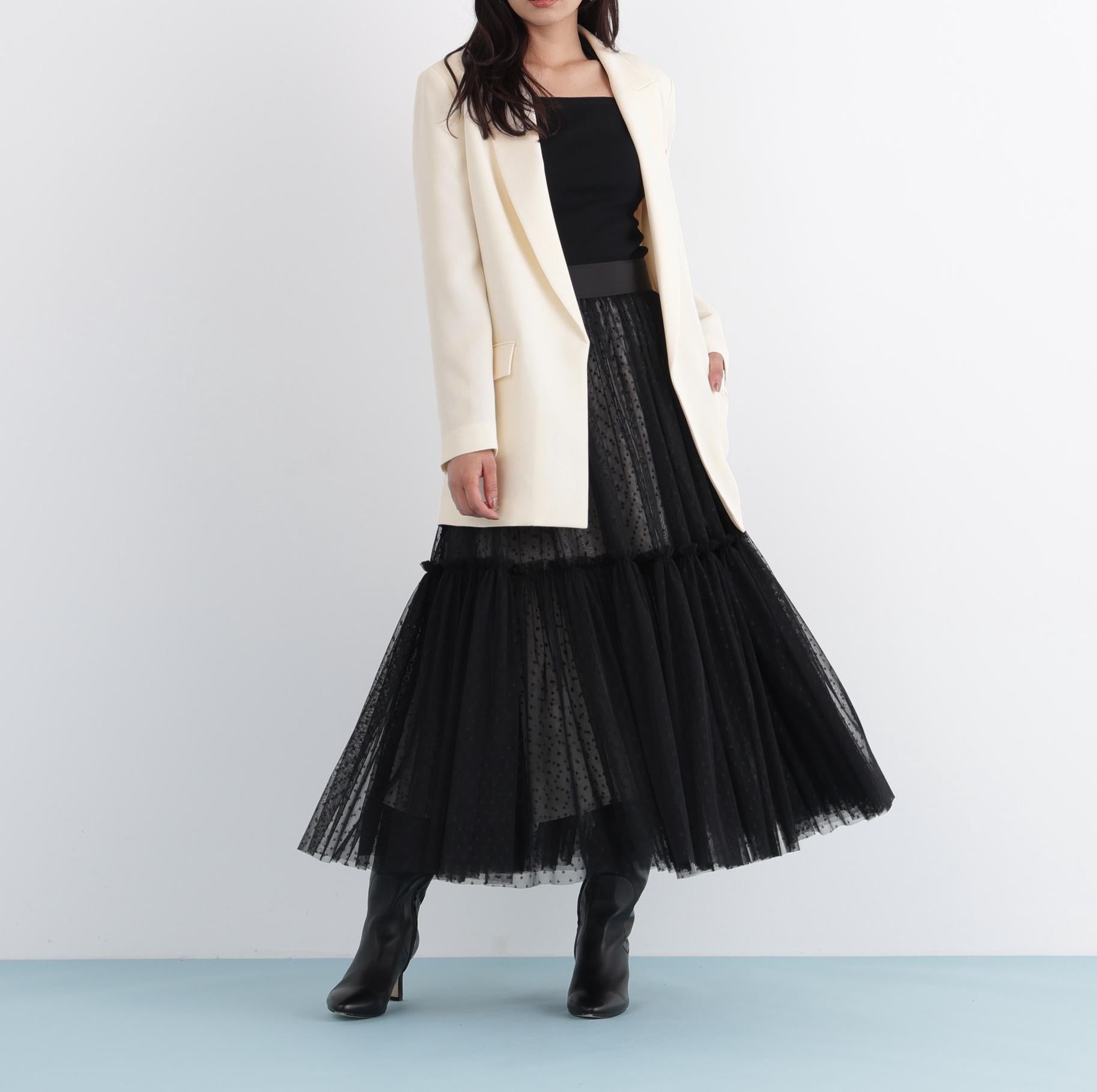 ストライプスリーブジャケット エクリュ1