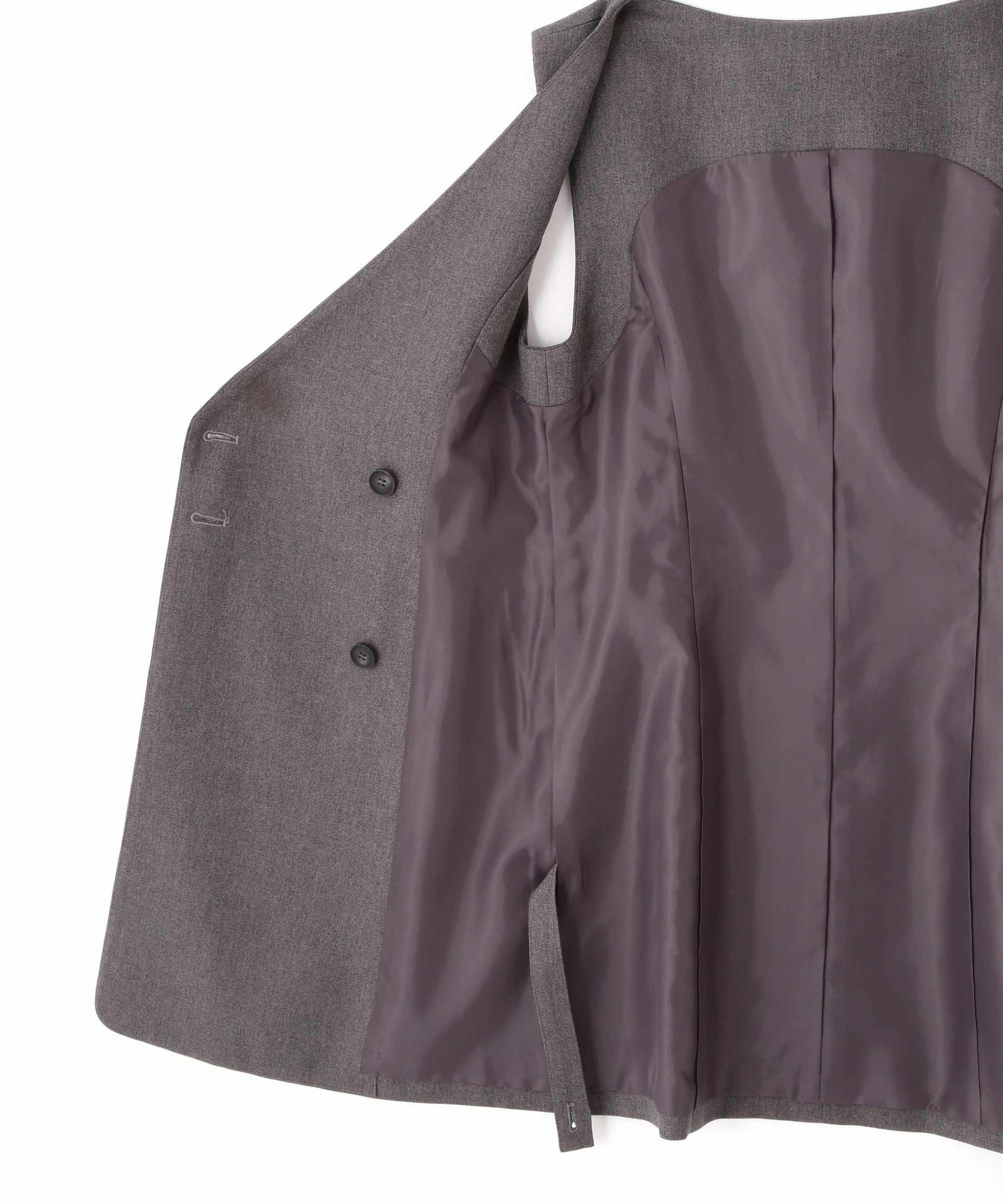 ジレ風ラップミニジャンパースカート グレー