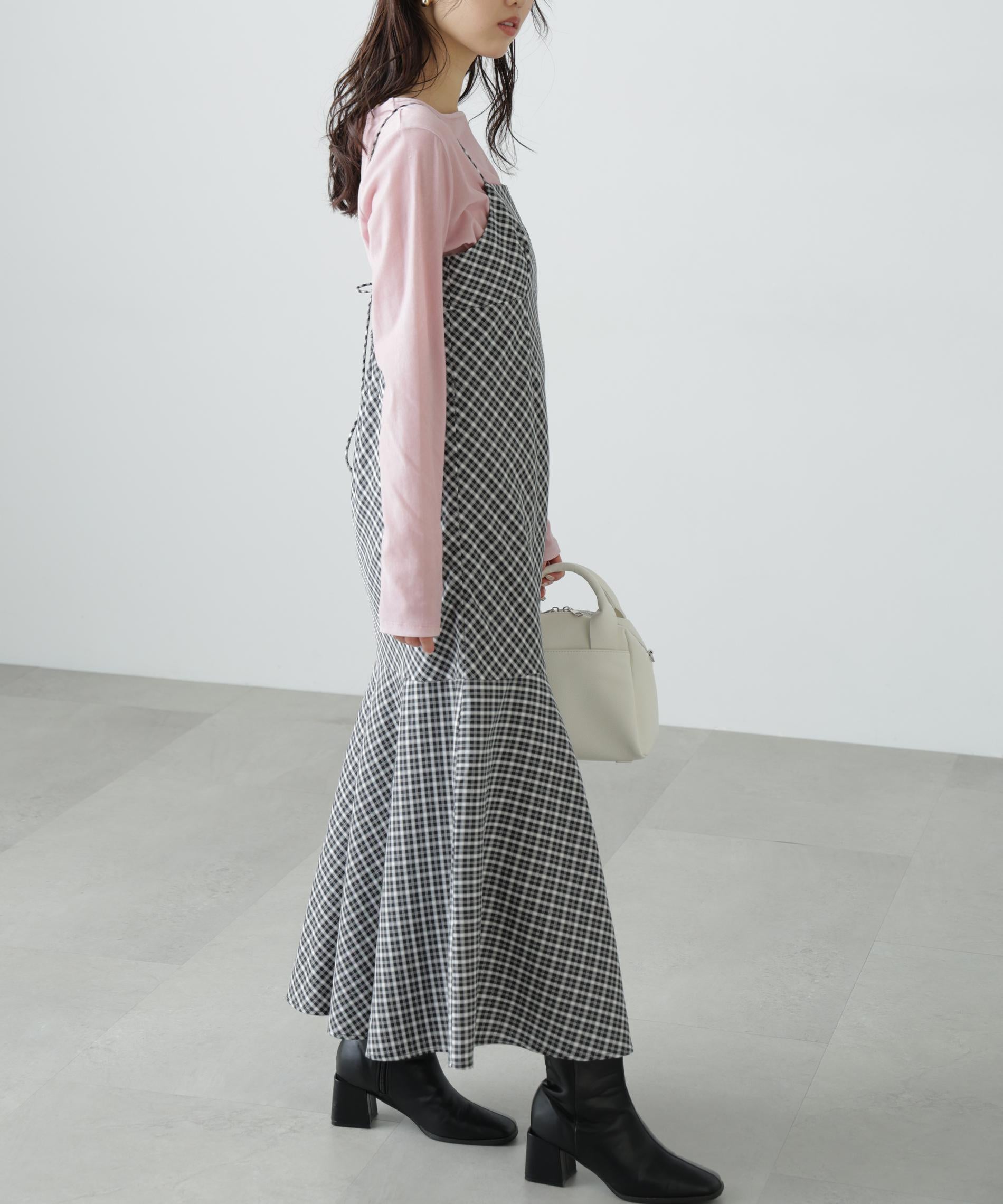 2ストラップマーメイドキャミワンピース ブラックベース①1