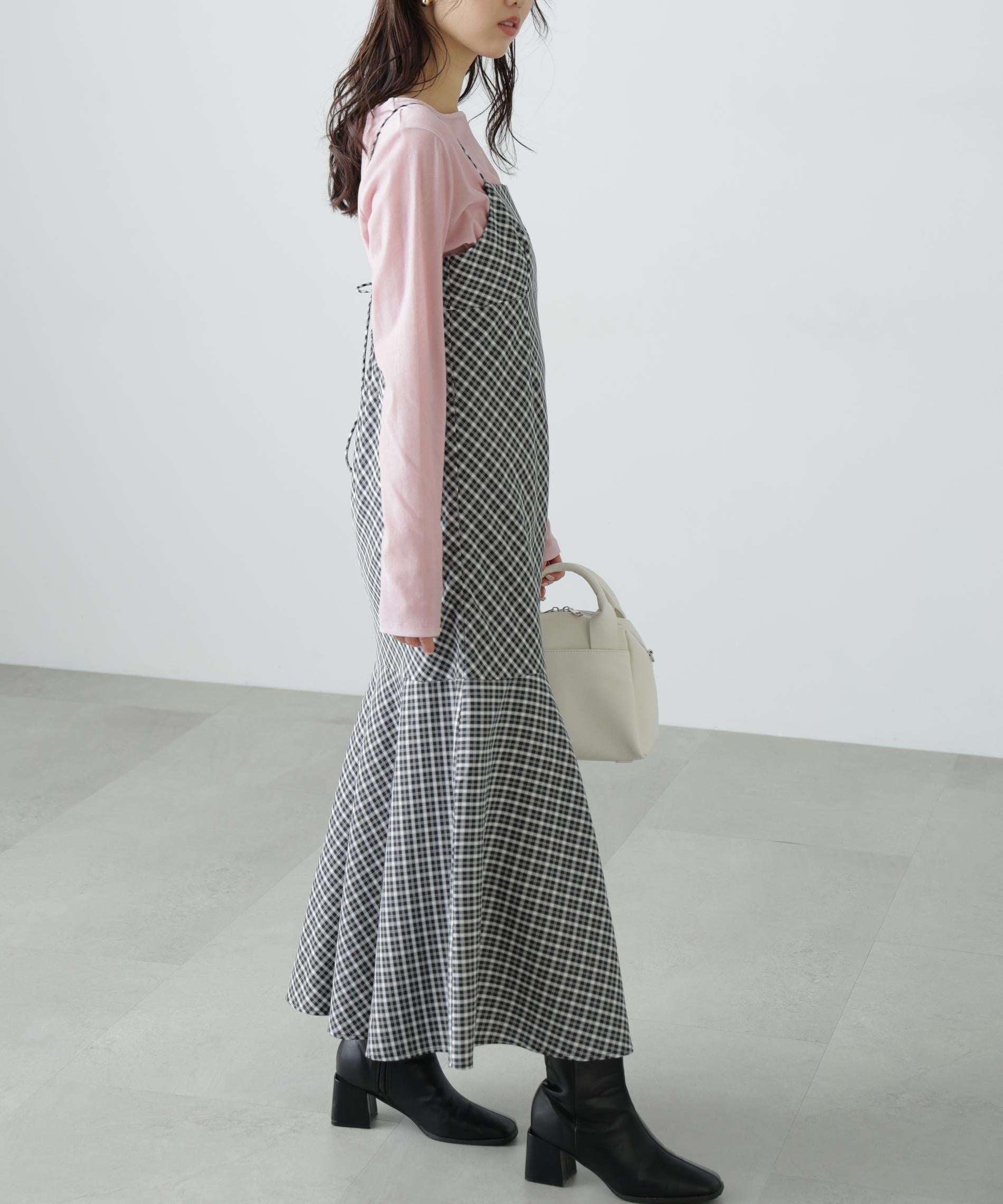 2ストラップマーメイドキャミワンピース ブラックベース①1