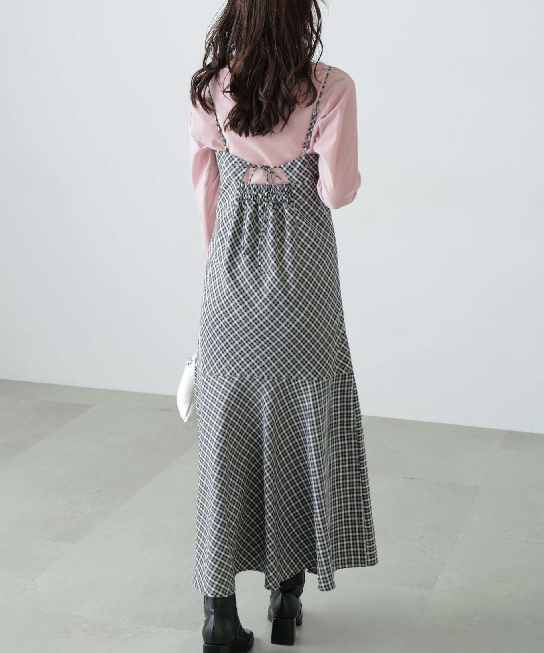 2ストラップマーメイドキャミワンピース ブラックベース①1