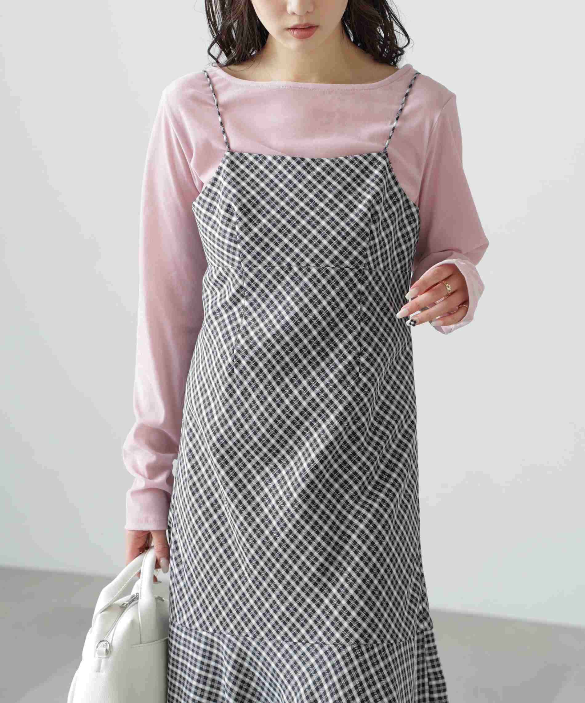 2ストラップマーメイドキャミワンピース ブラックベース①1