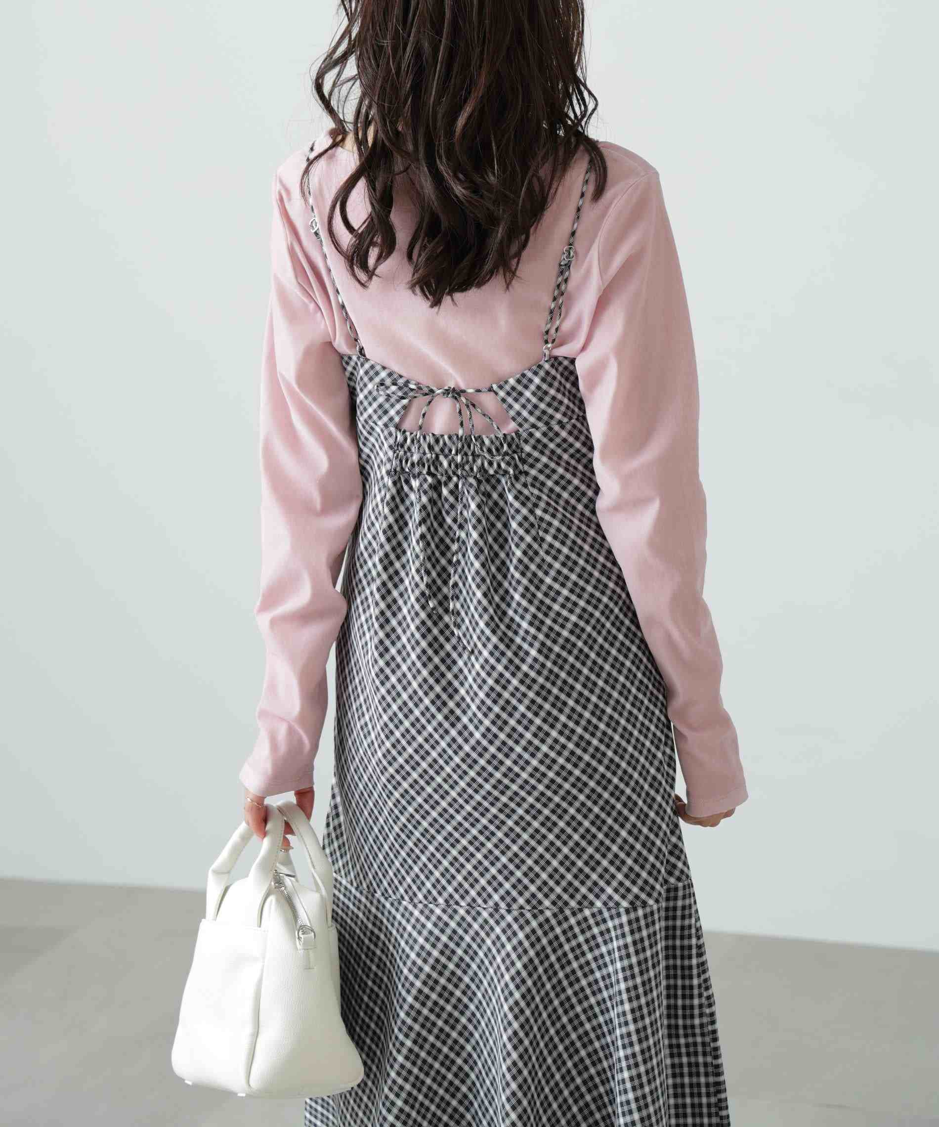 2ストラップマーメイドキャミワンピース ブラックベース①1