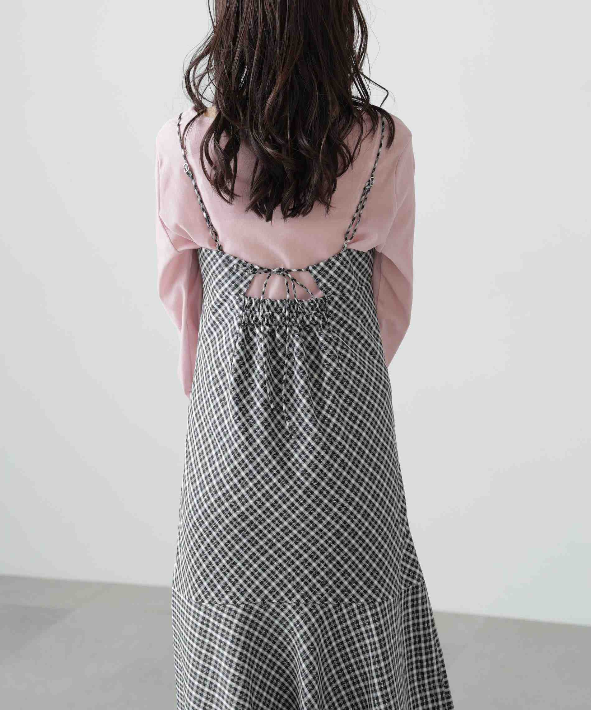 2ストラップマーメイドキャミワンピース ブラックベース①1