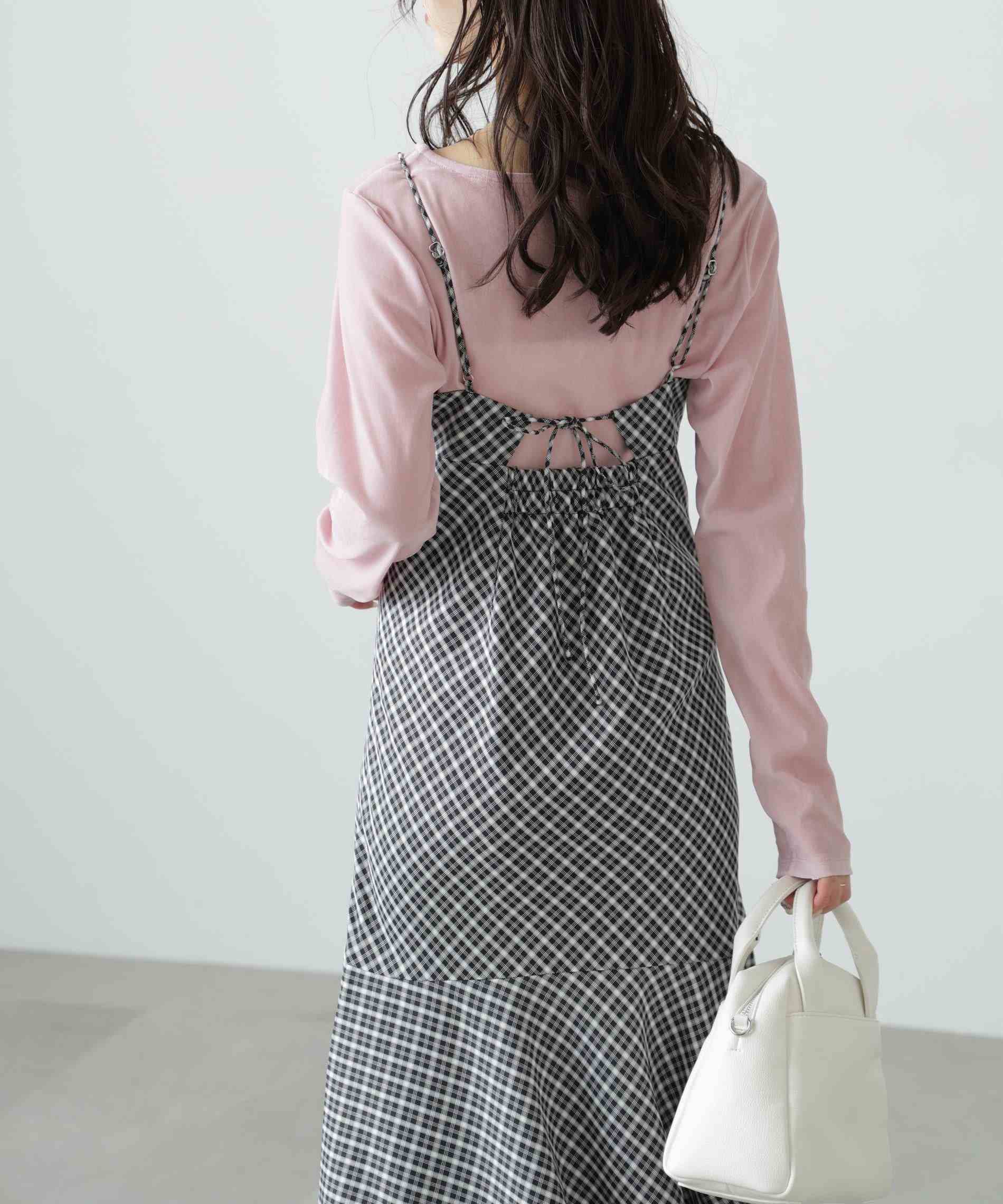 2ストラップマーメイドキャミワンピース ブラックベース①1