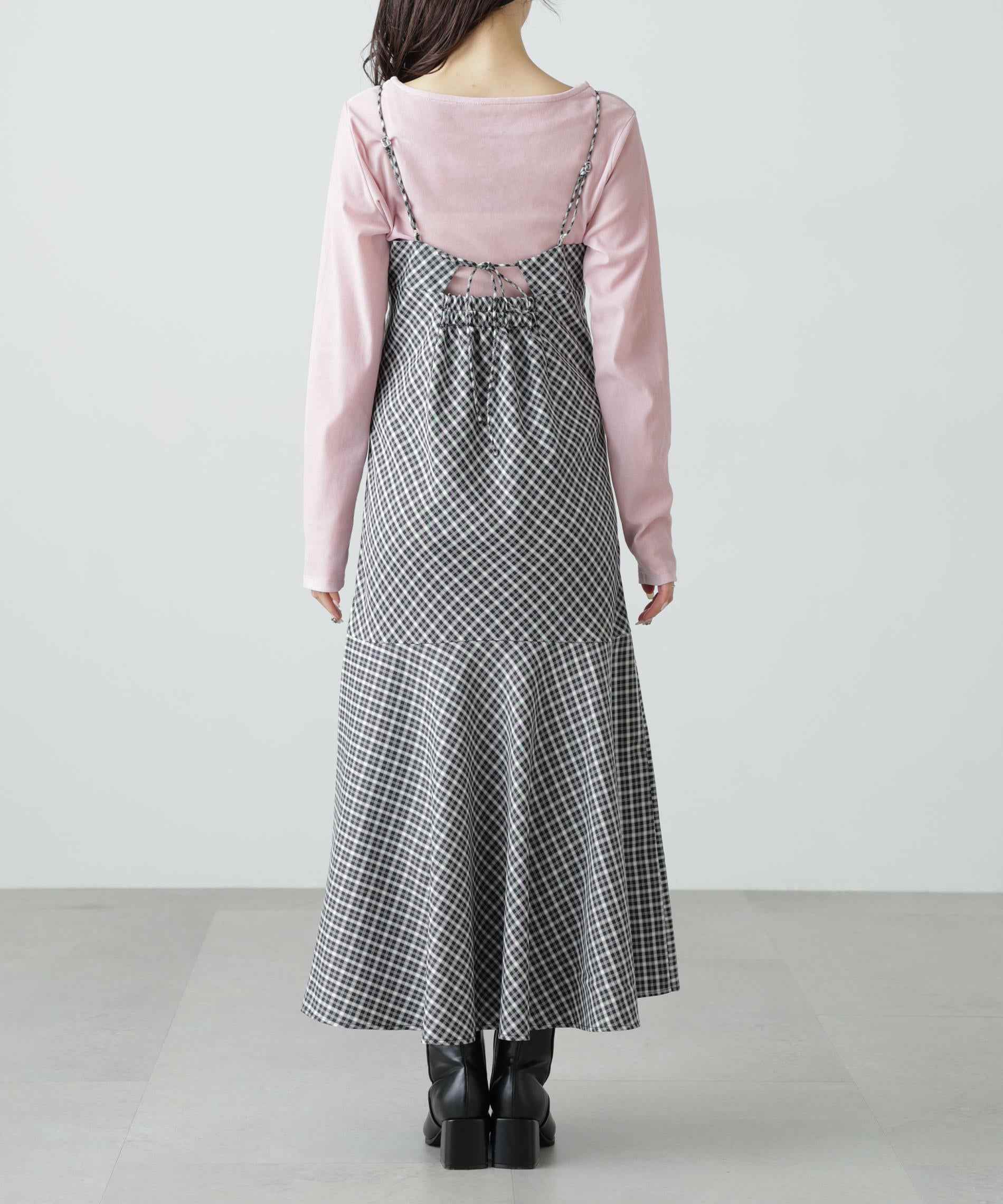 2ストラップマーメイドキャミワンピース ブラックベース①1