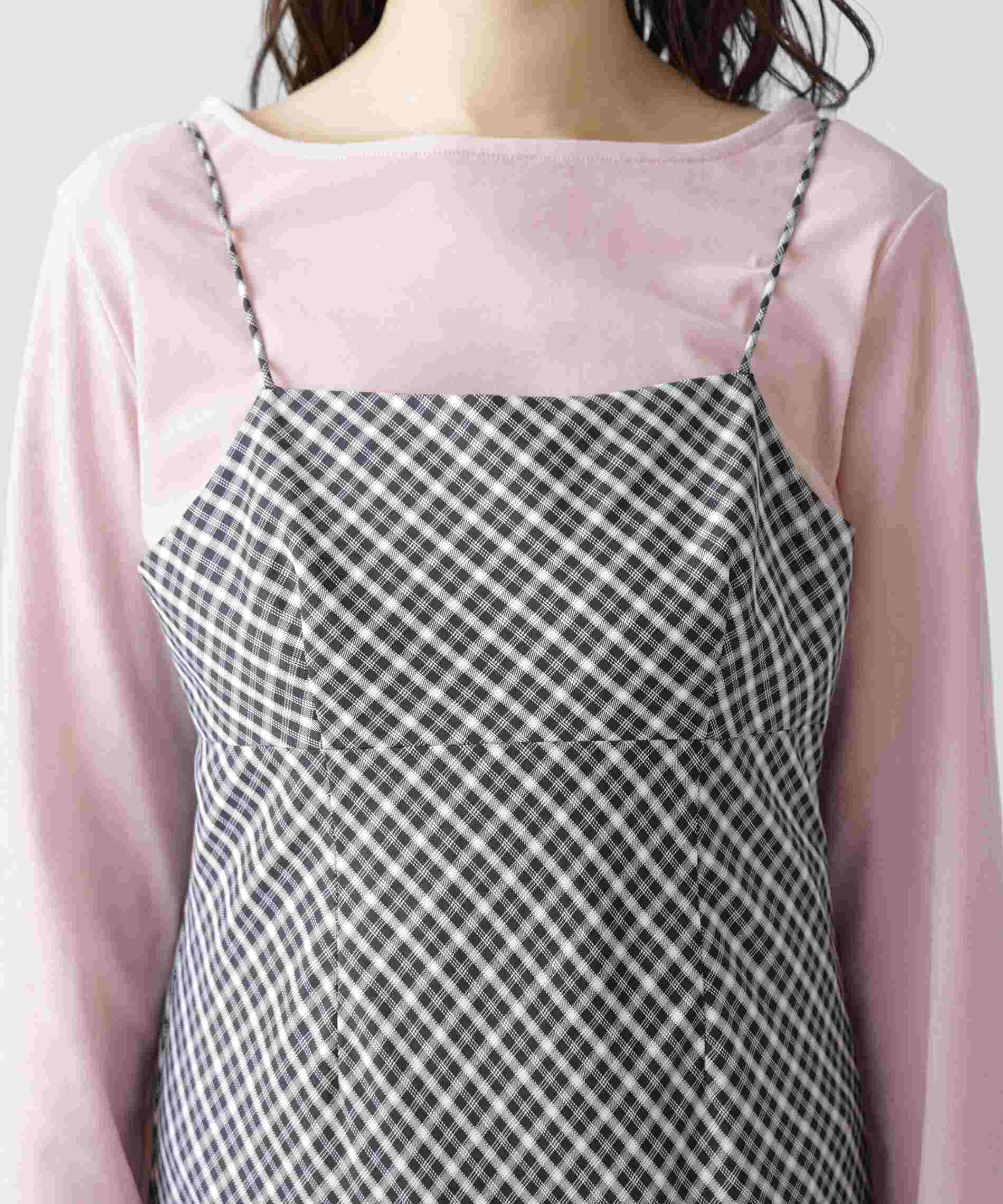 2ストラップマーメイドキャミワンピース ブラックベース①1