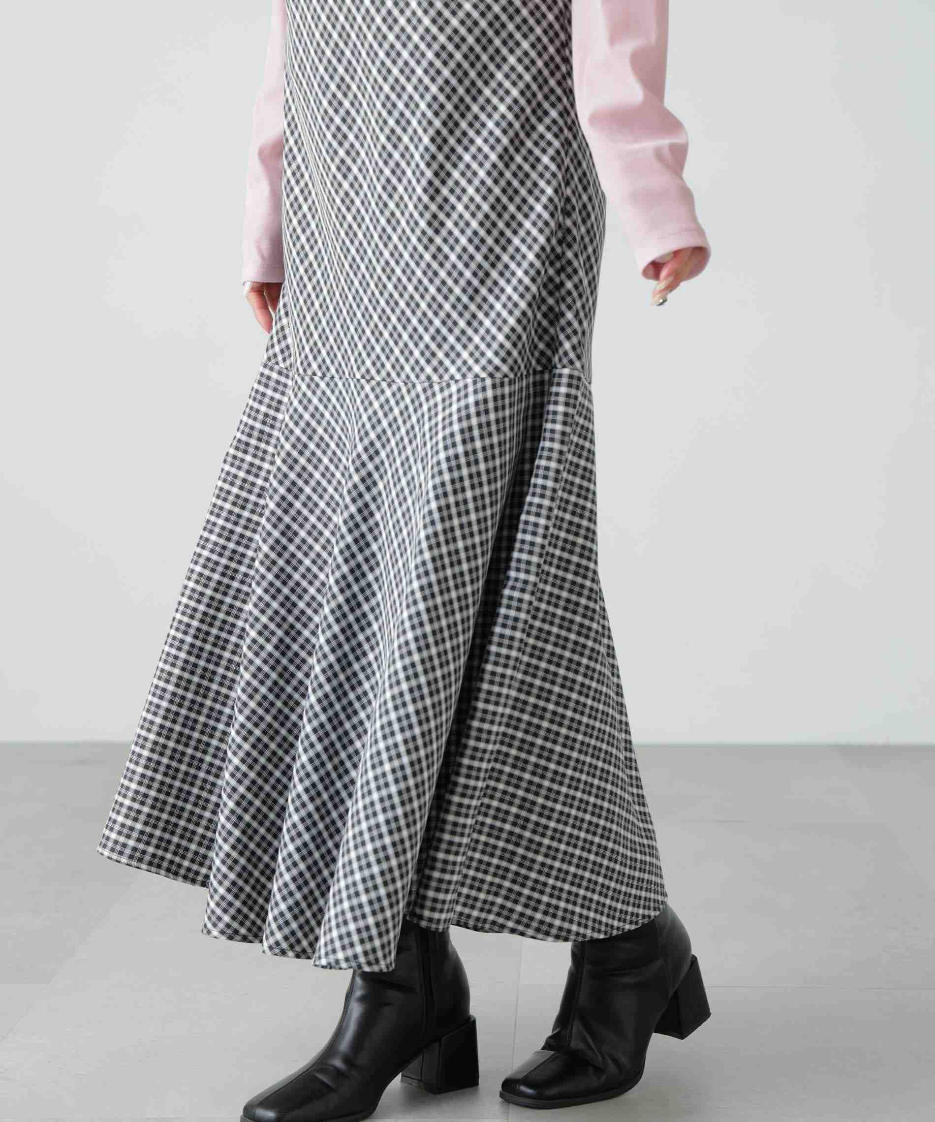 2ストラップマーメイドキャミワンピース ブラックベース①1