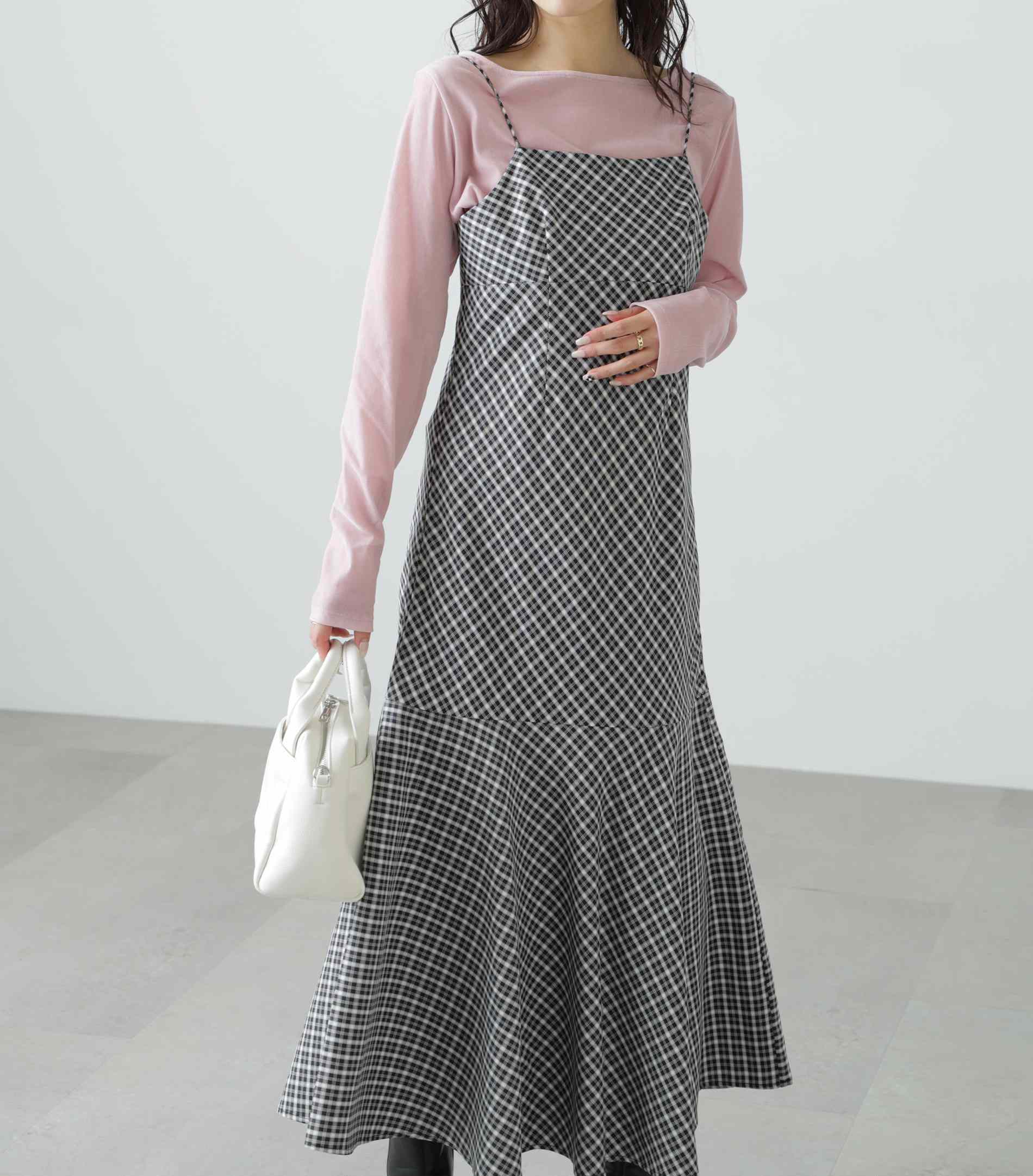 2ストラップマーメイドキャミワンピース ブラックベース①1