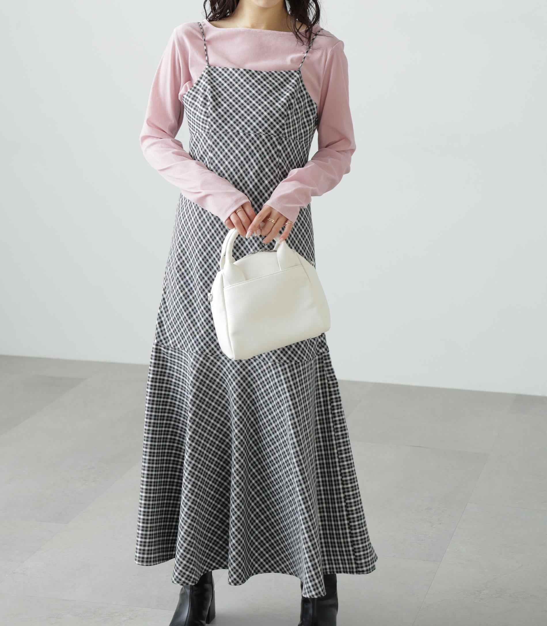 2ストラップマーメイドキャミワンピース ブラックベース①1