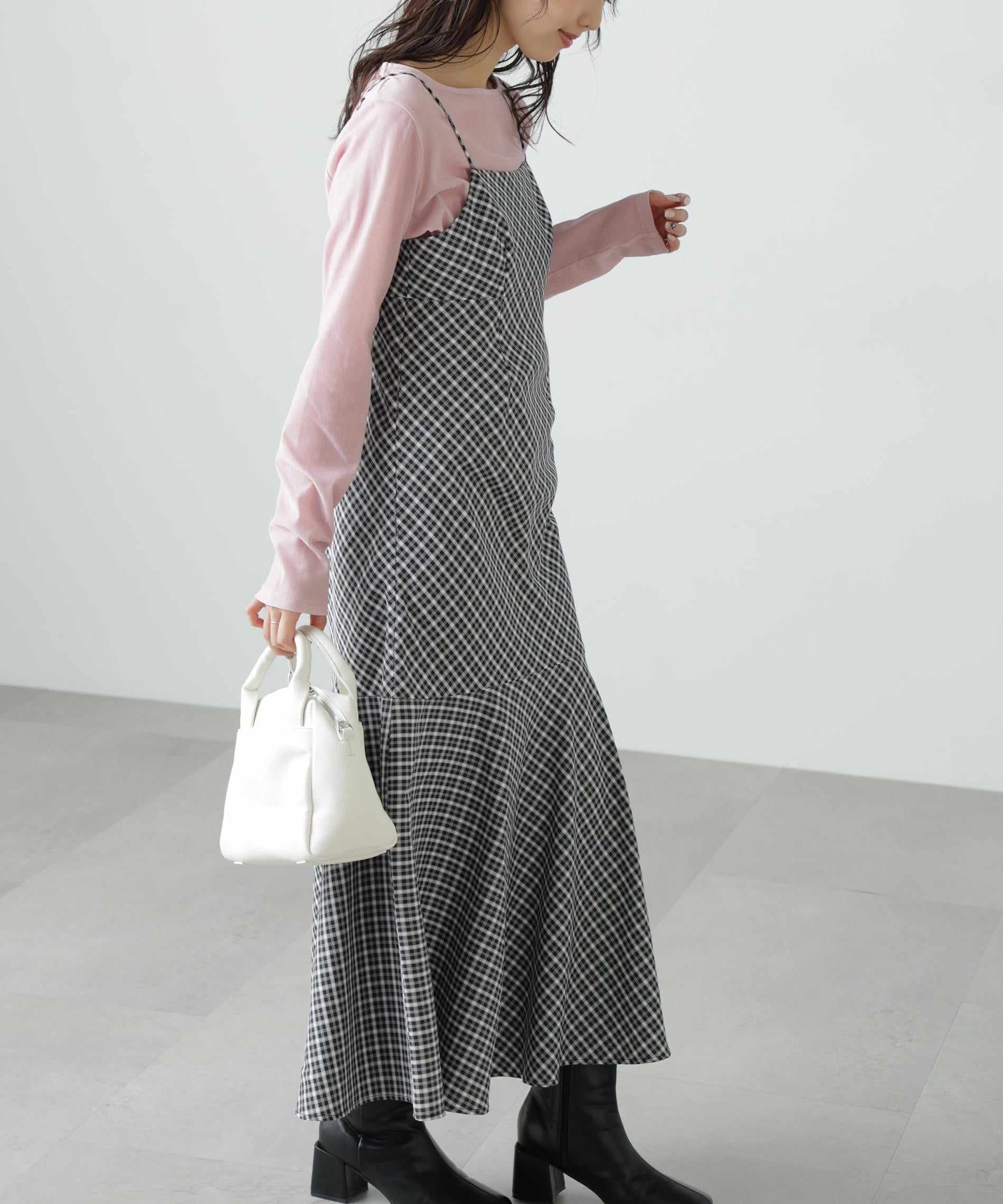 2ストラップマーメイドキャミワンピース ブラックベース①1