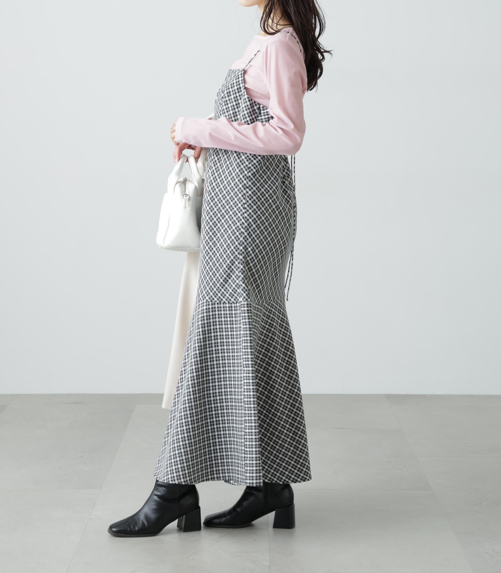 2ストラップマーメイドキャミワンピース ブラックベース①1