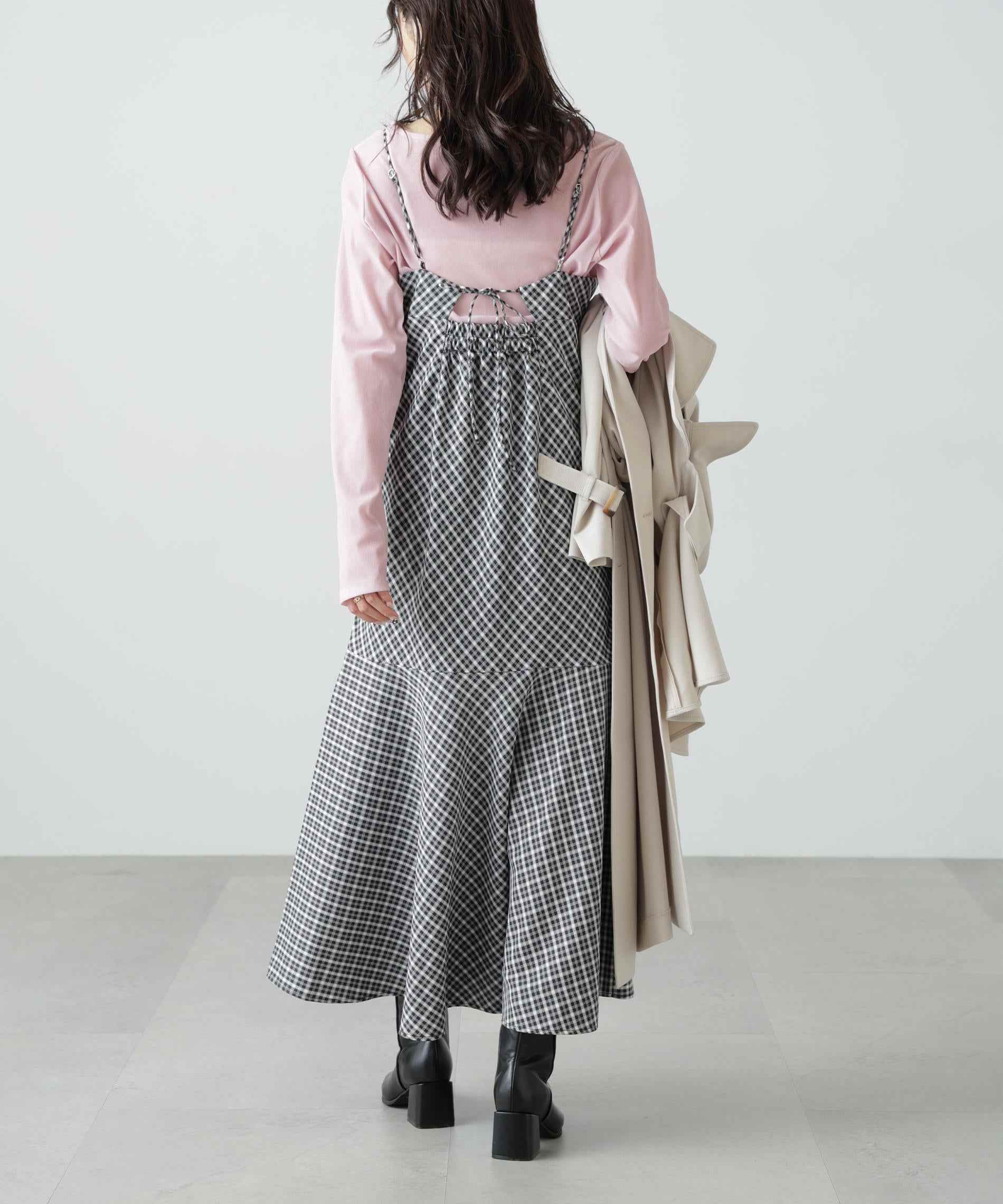 2ストラップマーメイドキャミワンピース ブラックベース①1