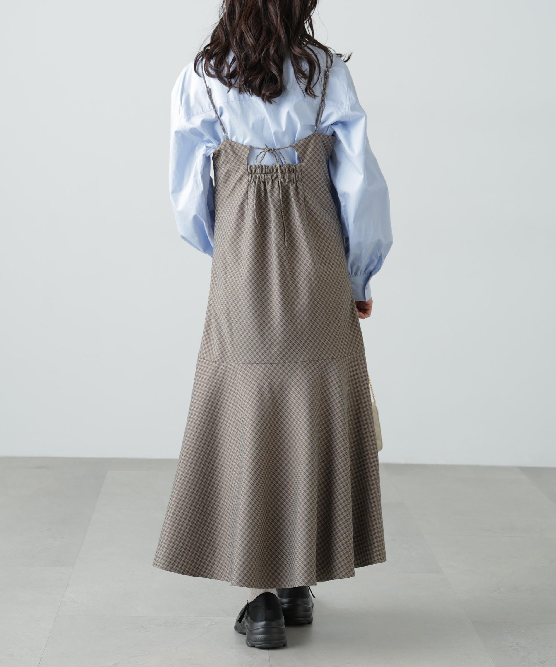 2ストラップマーメイドキャミワンピース ブラウンベース1