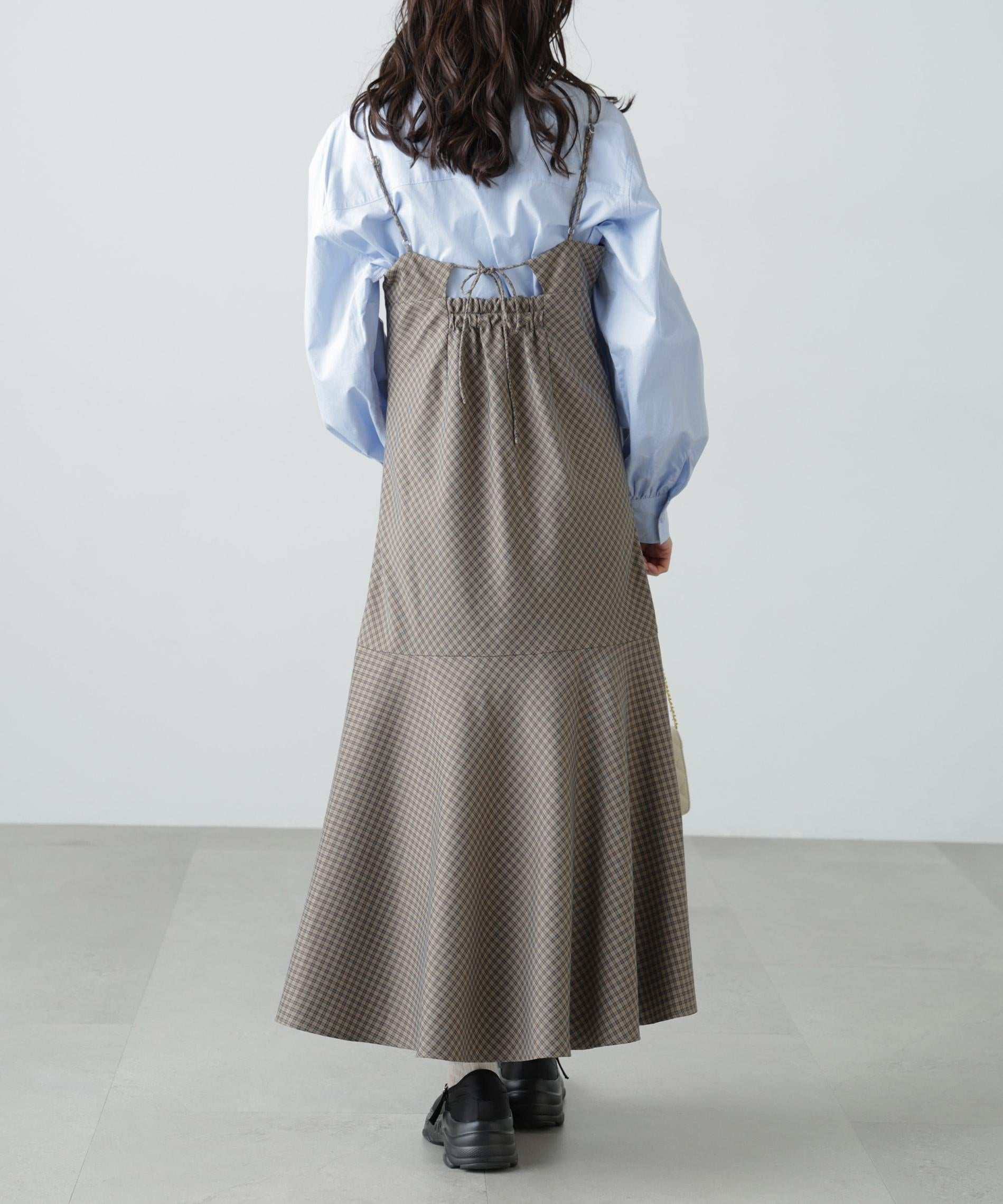 2ストラップマーメイドキャミワンピース ブラウンベース1