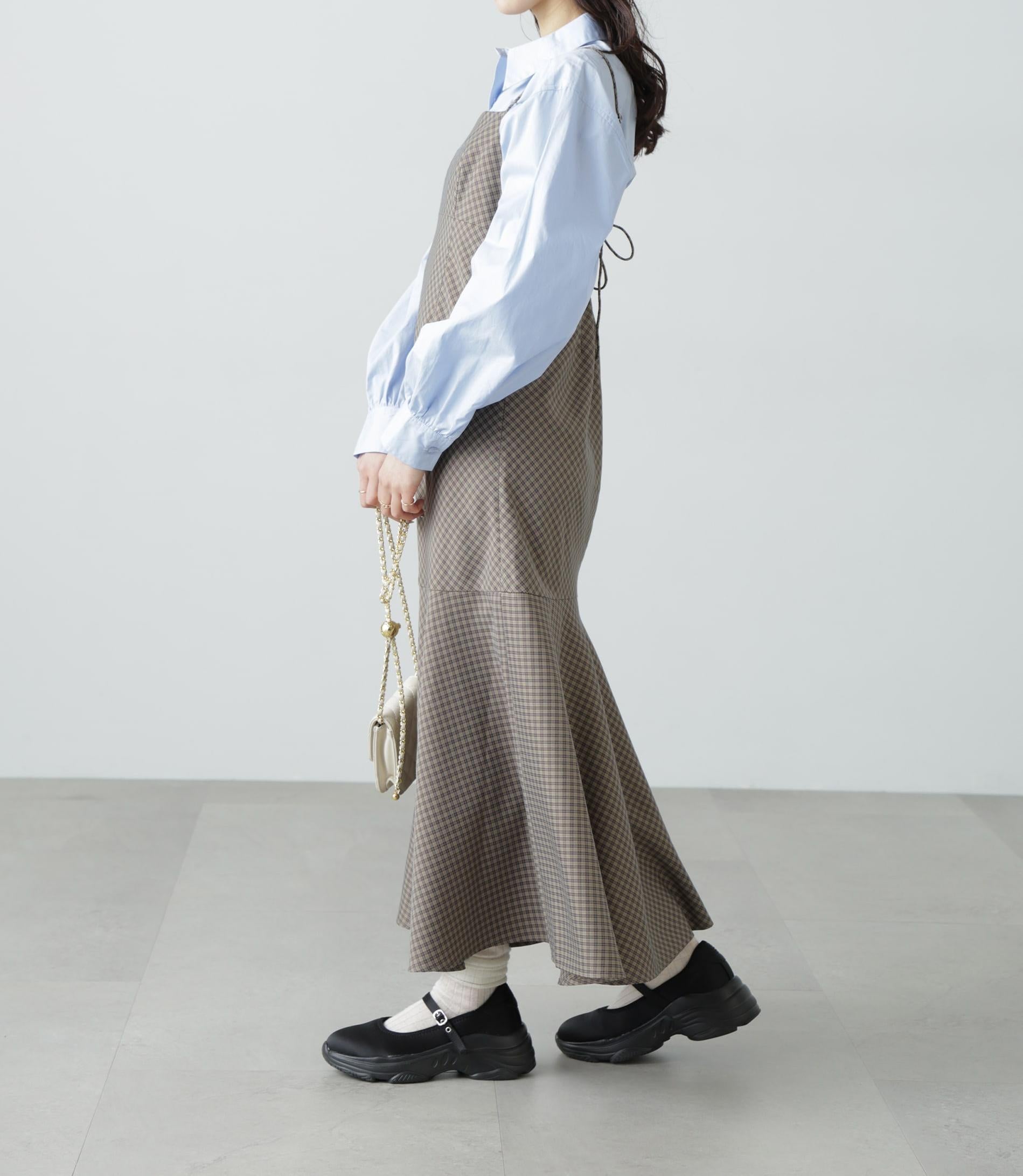 2ストラップマーメイドキャミワンピース ブラウンベース1