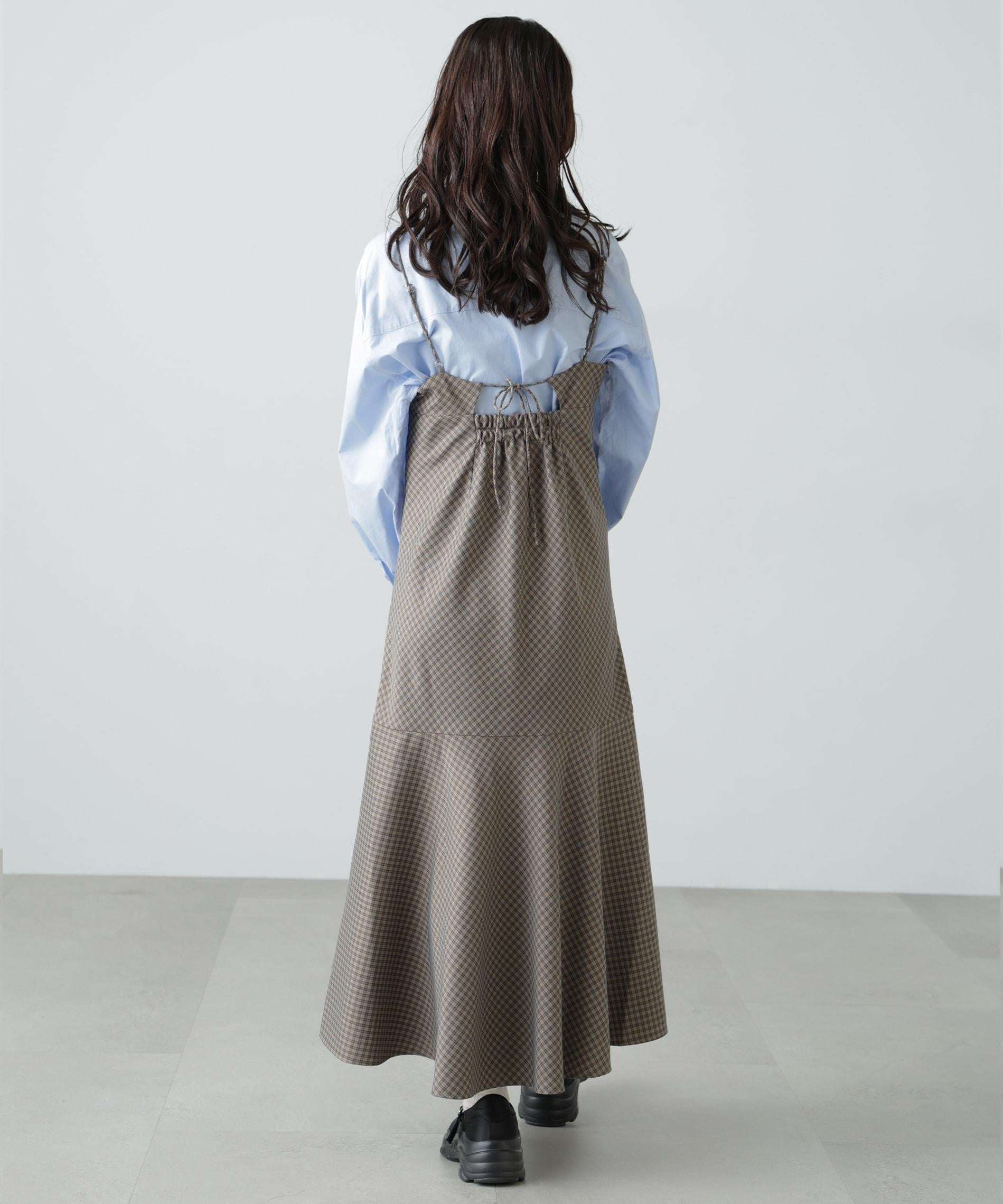 2ストラップマーメイドキャミワンピース ブラウンベース1