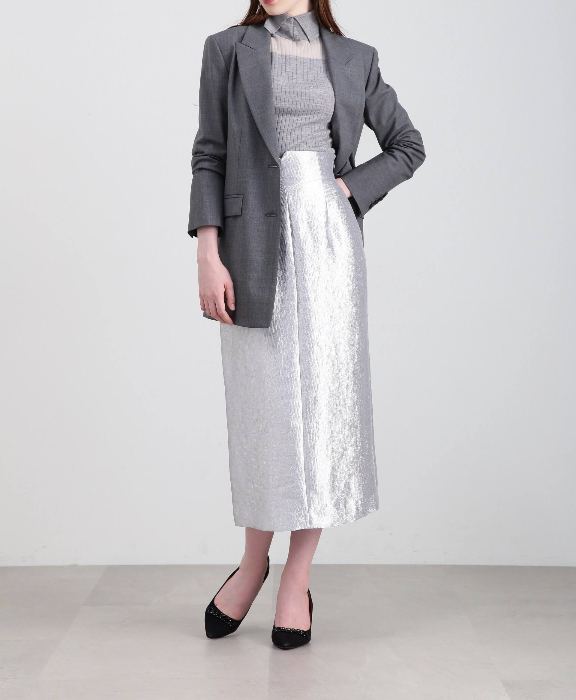 ◆セットアップベルテッドジャケット グレー