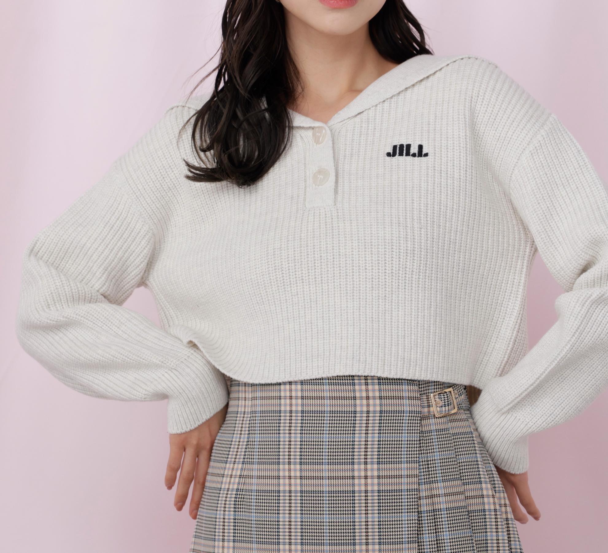 ビッグカラー畔ニット エクリュ