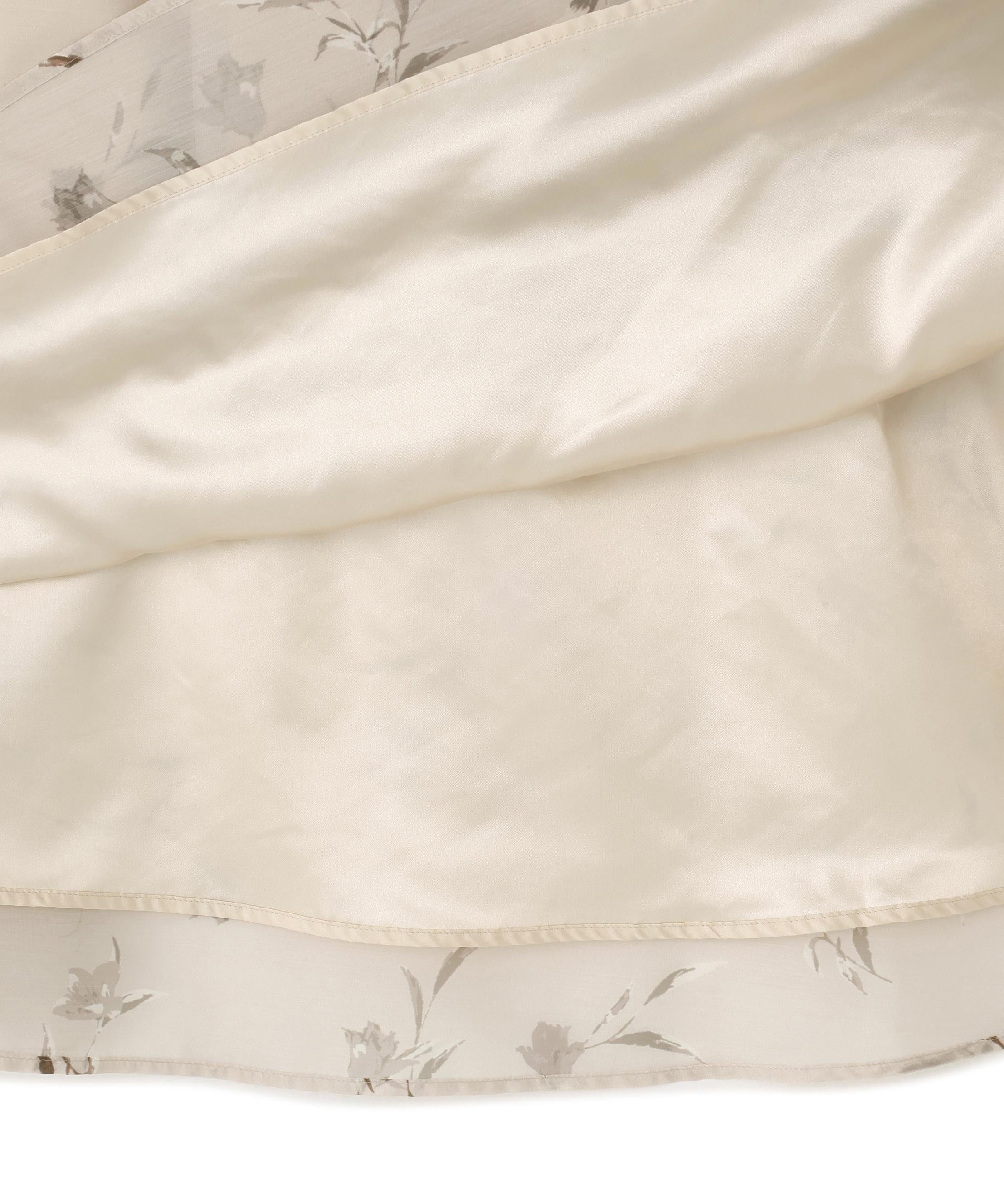 フラワープリントフレアスカート ベージュベース2