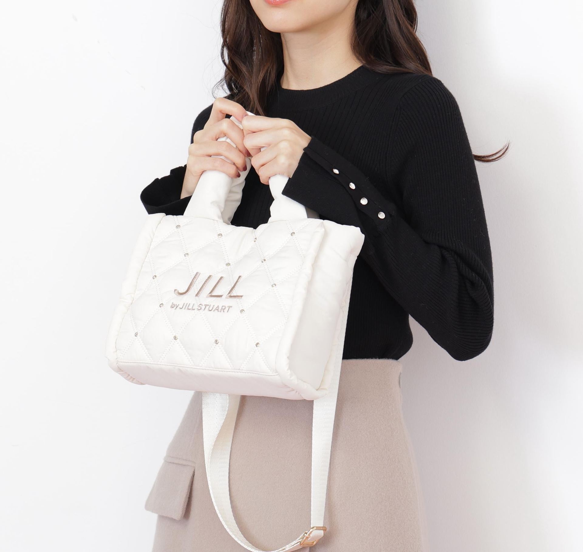 キルティングパフトートバッグ ホワイト