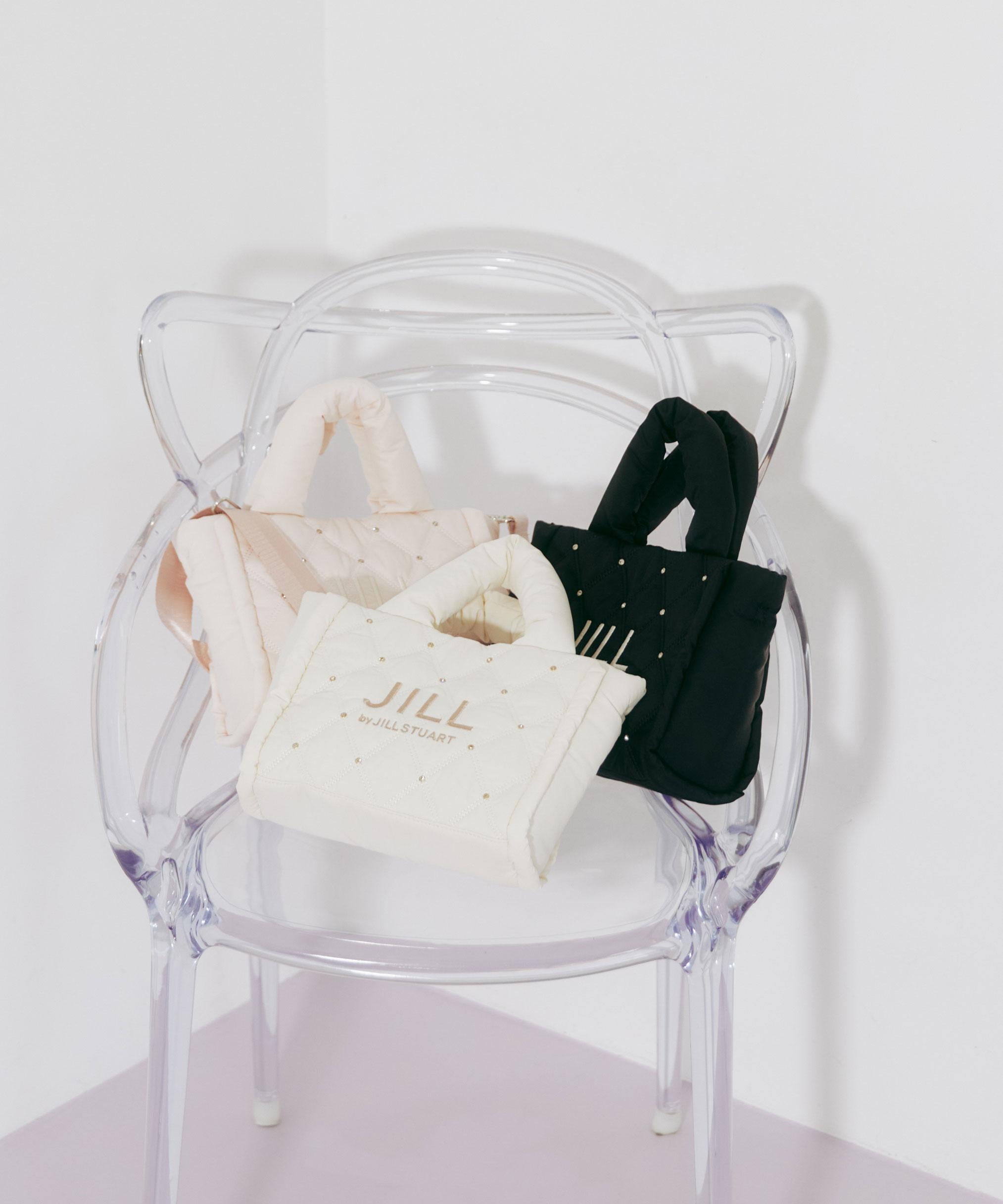 キルティングパフトートバッグ ホワイト