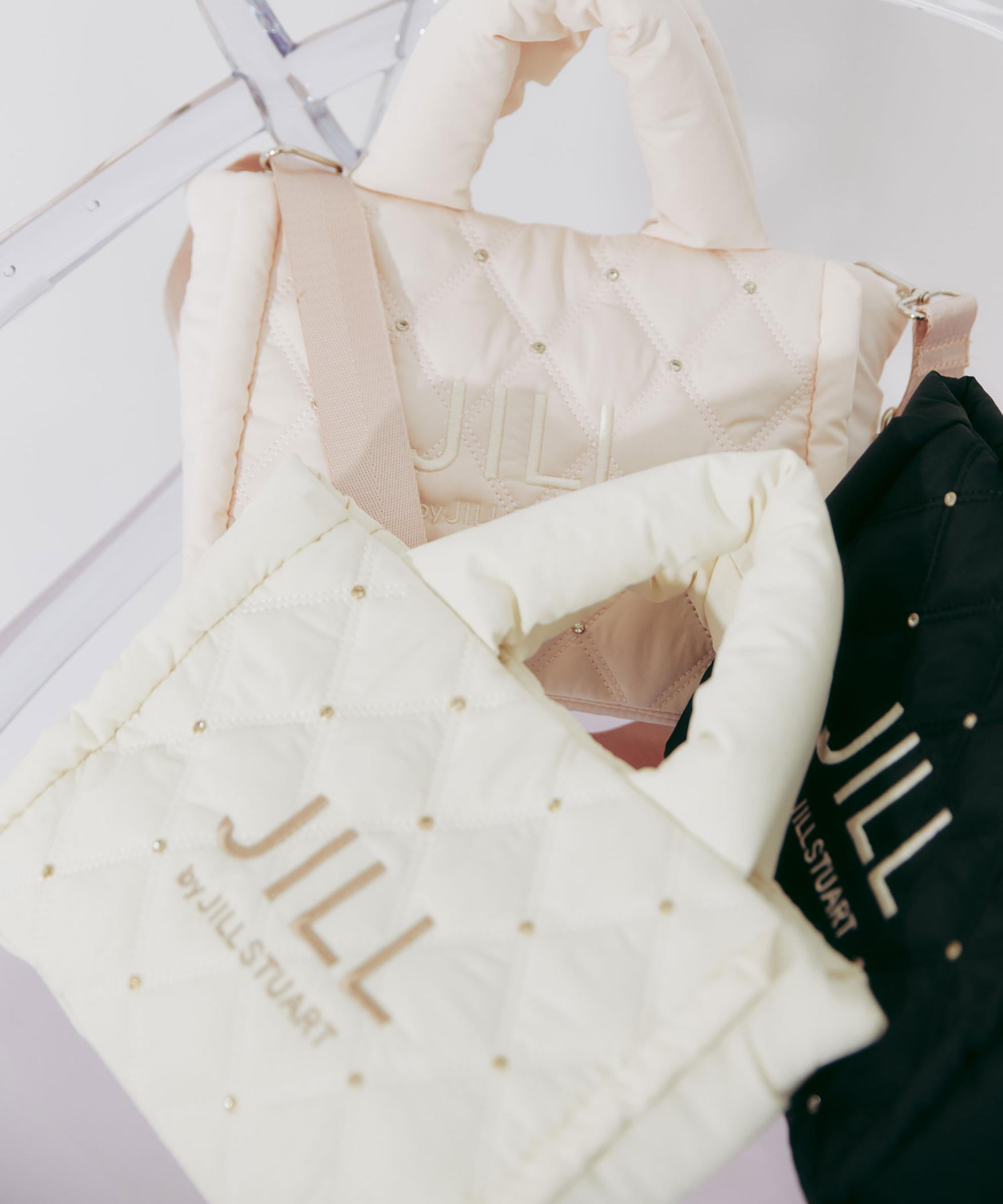 キルティングパフトートバッグ ホワイト