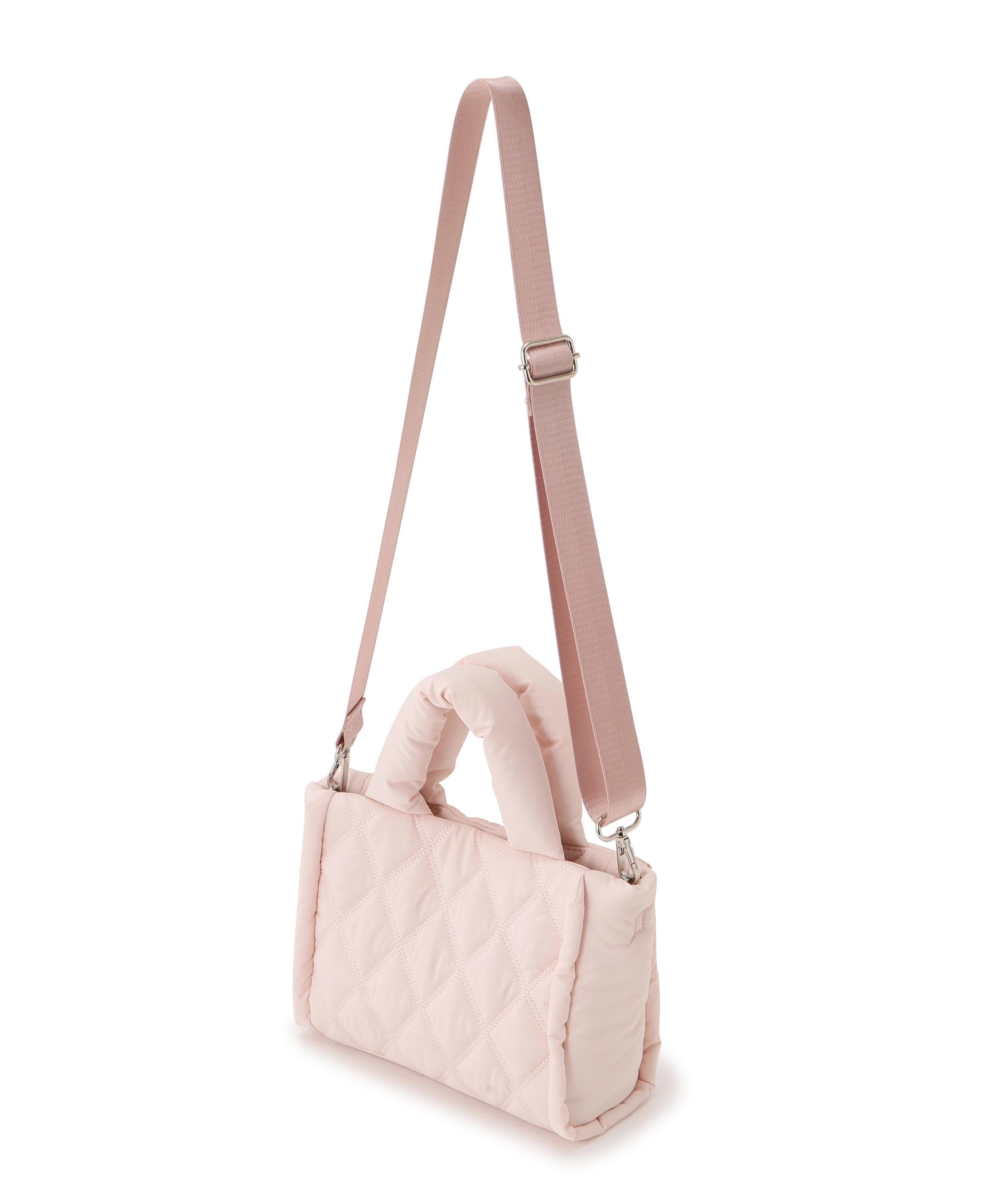 キルティングパフトートバッグ ピンク