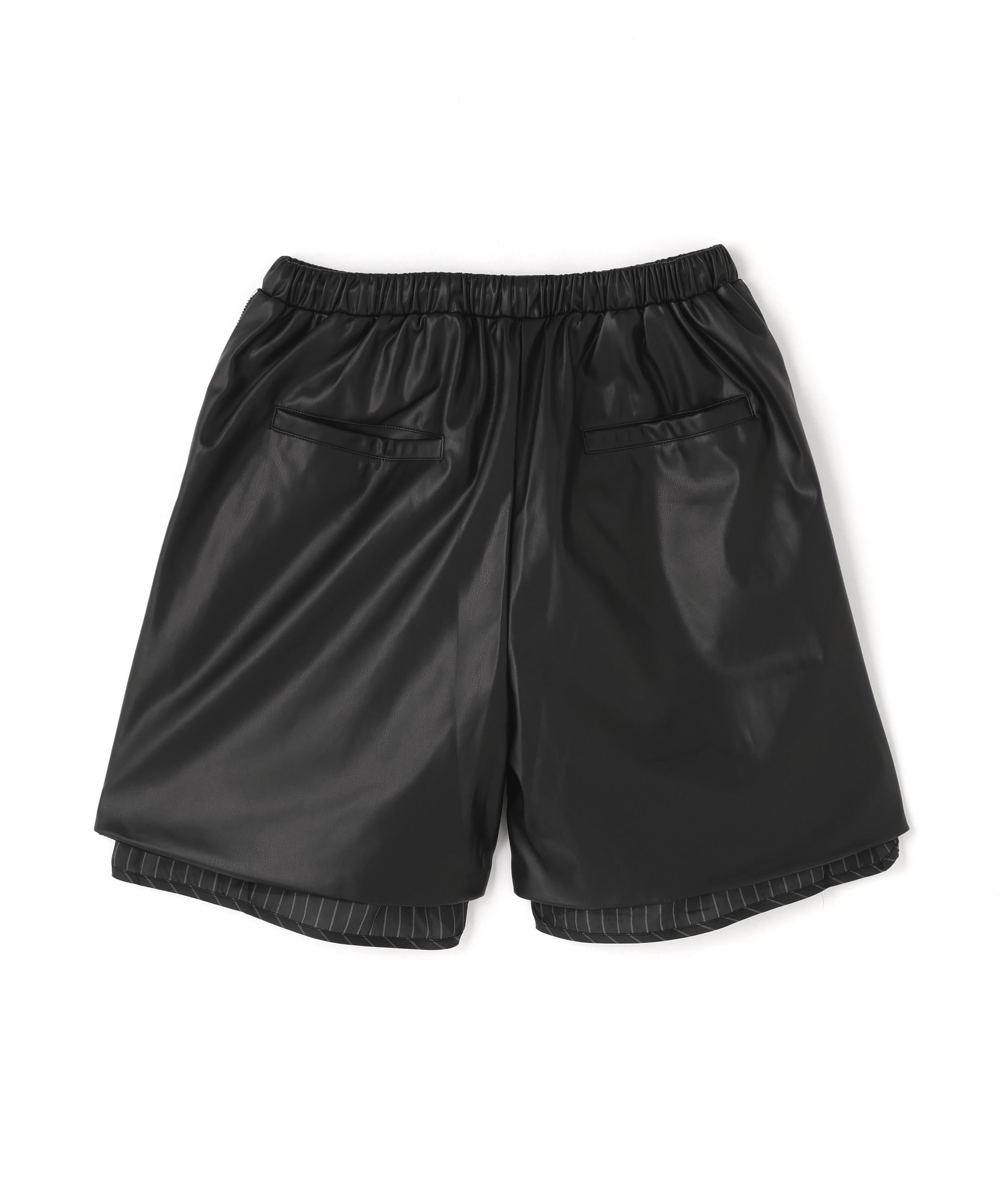 ANNA SUI NYC/アナ スイ エヌワイシー/レザーハーフパンツ ブラック