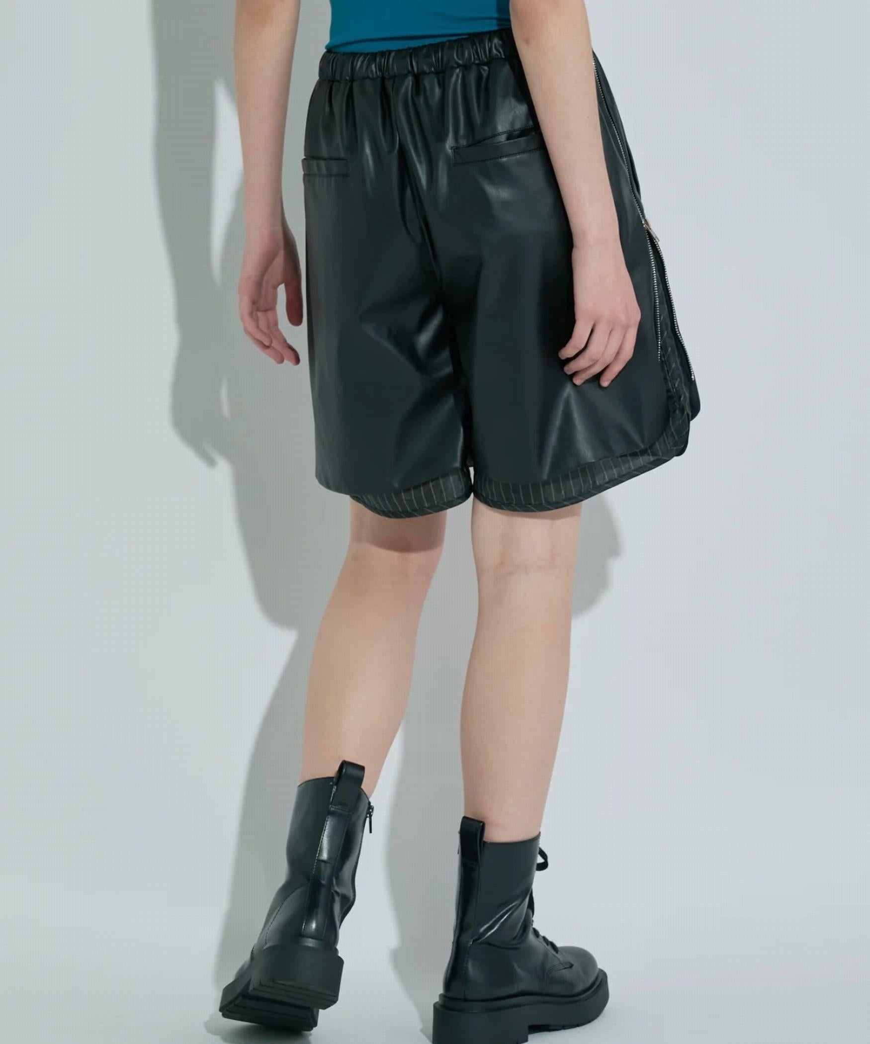 ANNA SUI NYC/アナ スイ エヌワイシー/レザーハーフパンツ ブラック