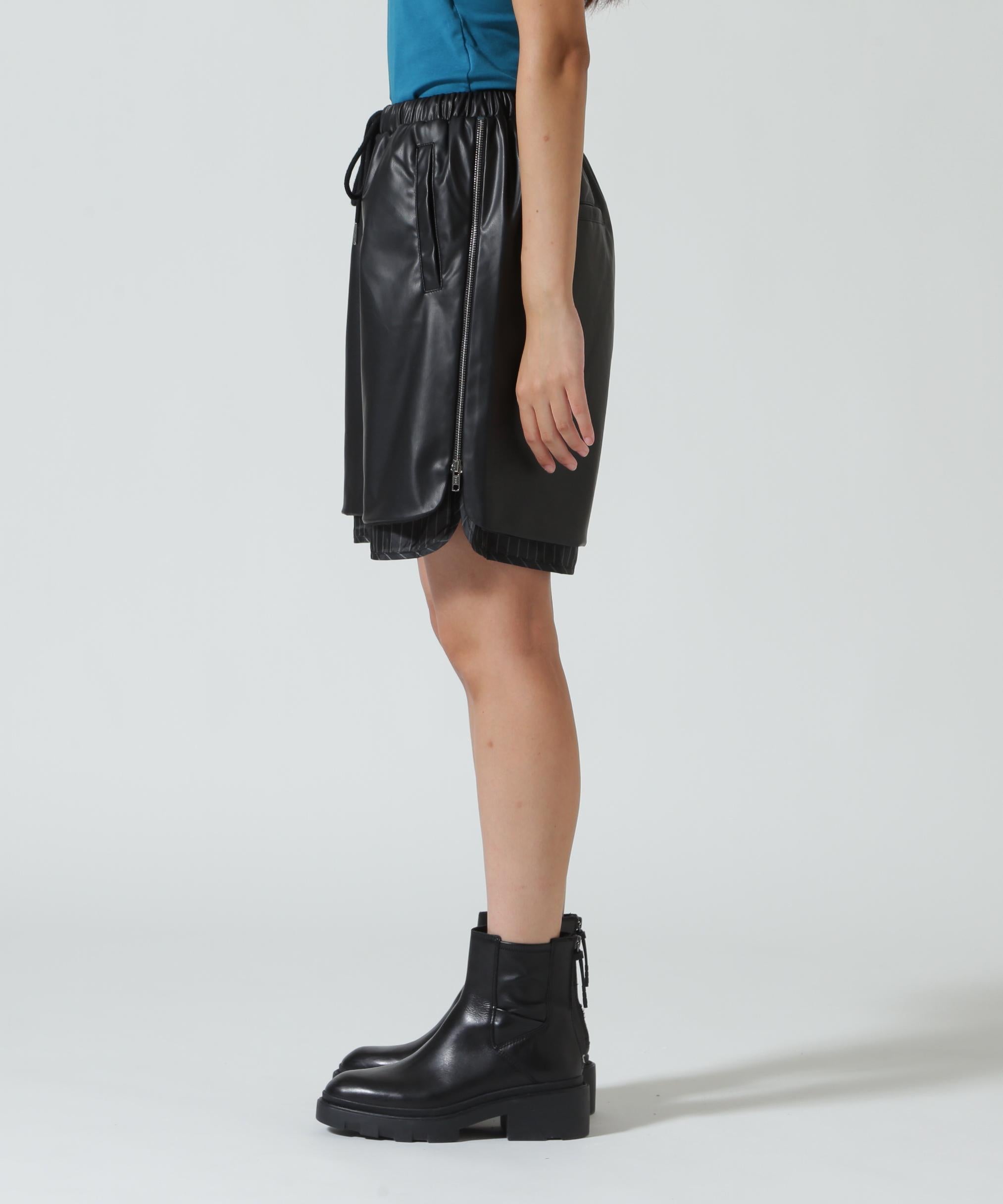 ANNA SUI NYC/アナ スイ エヌワイシー/レザーハーフパンツ ブラック