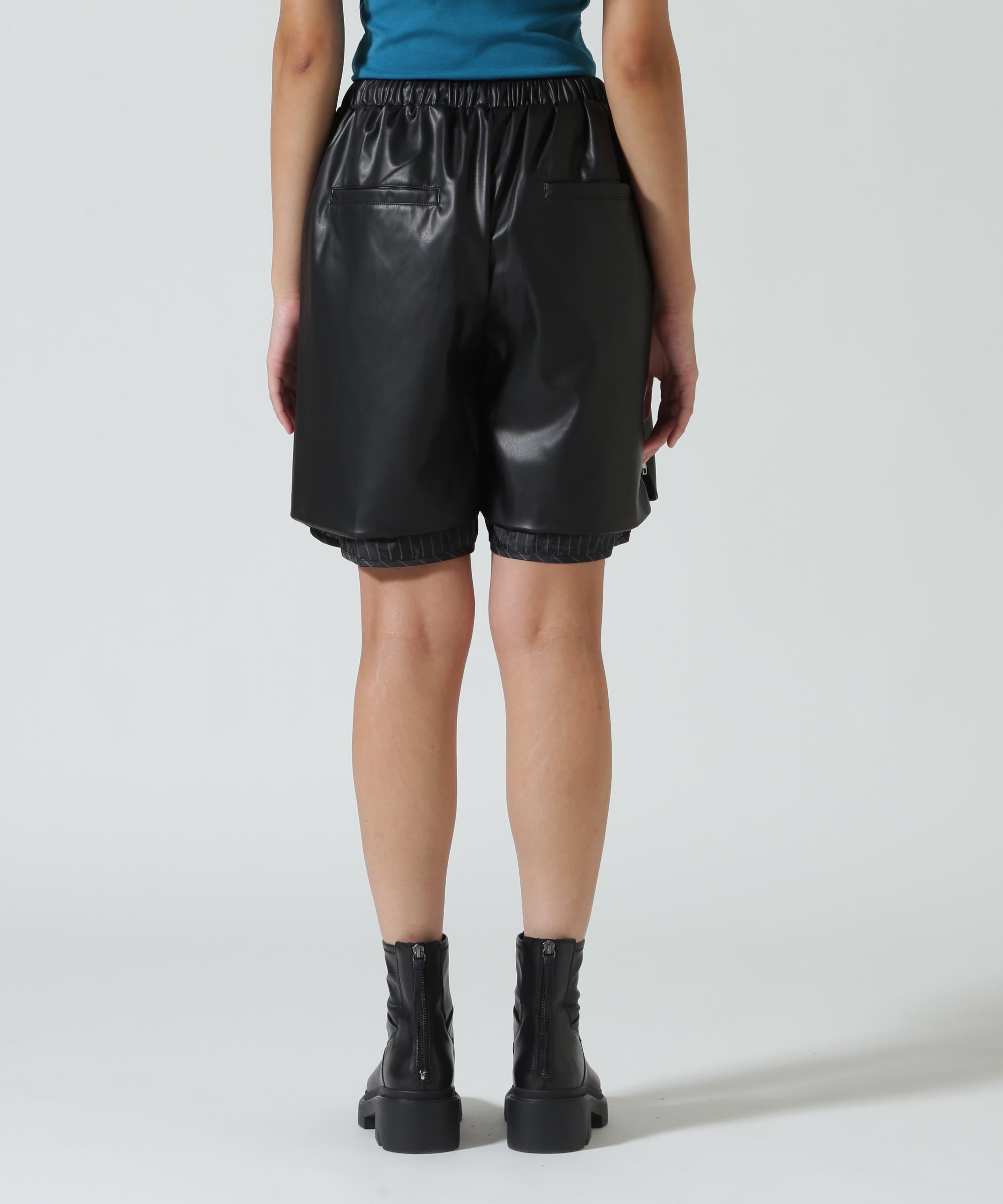 ANNA SUI NYC/アナ スイ エヌワイシー/レザーハーフパンツ ブラック