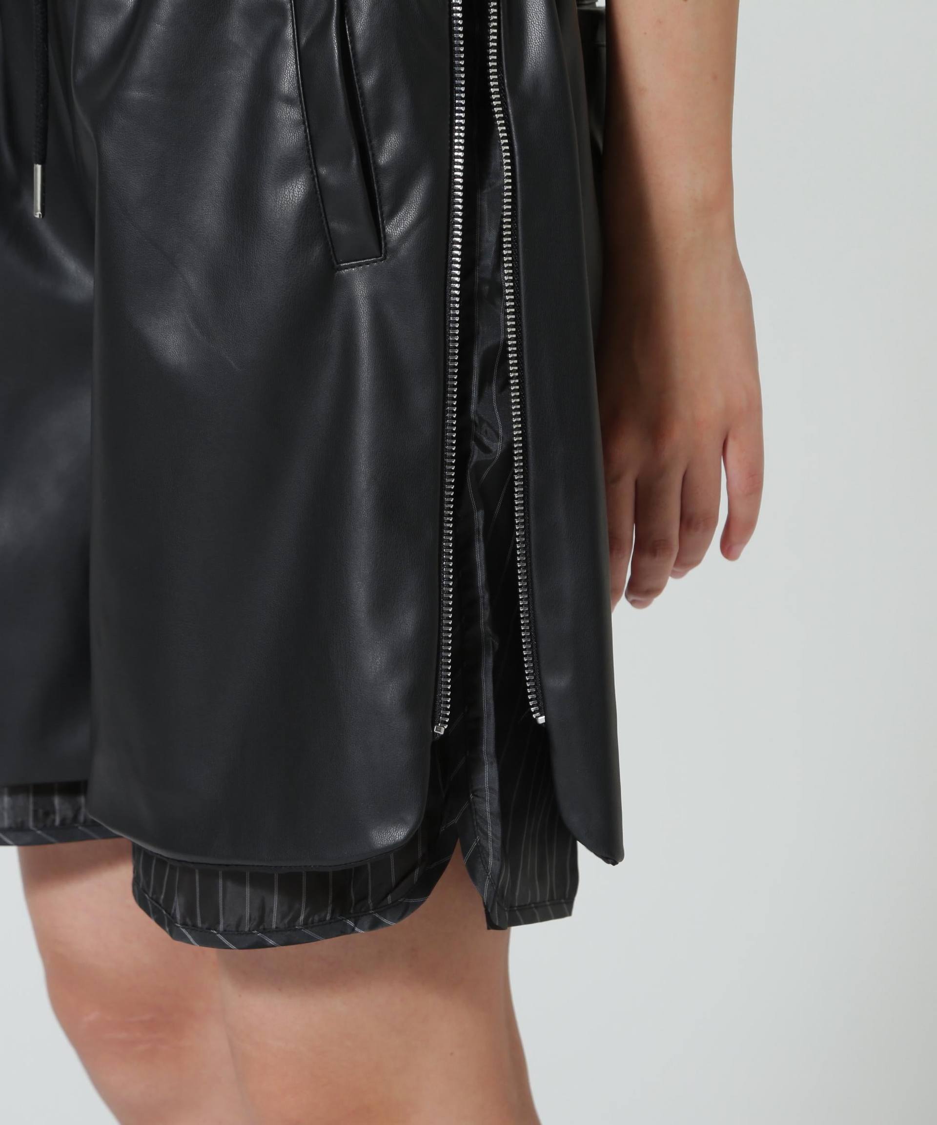 ANNA SUI NYC/アナ スイ エヌワイシー/レザーハーフパンツ ブラック