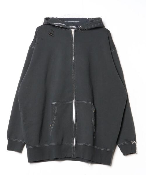RE:VIRAL/リバイラル/Crush Ring ZipUp Hoodie ブラック