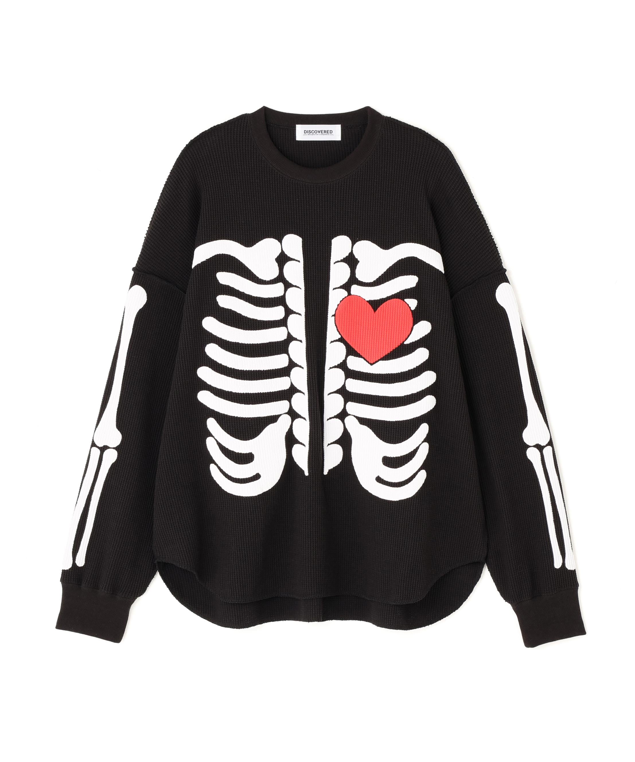 DISCOVERED(ディスカバード) 別注BONE WAFFLE LONG SLEEVE TEE ブラック