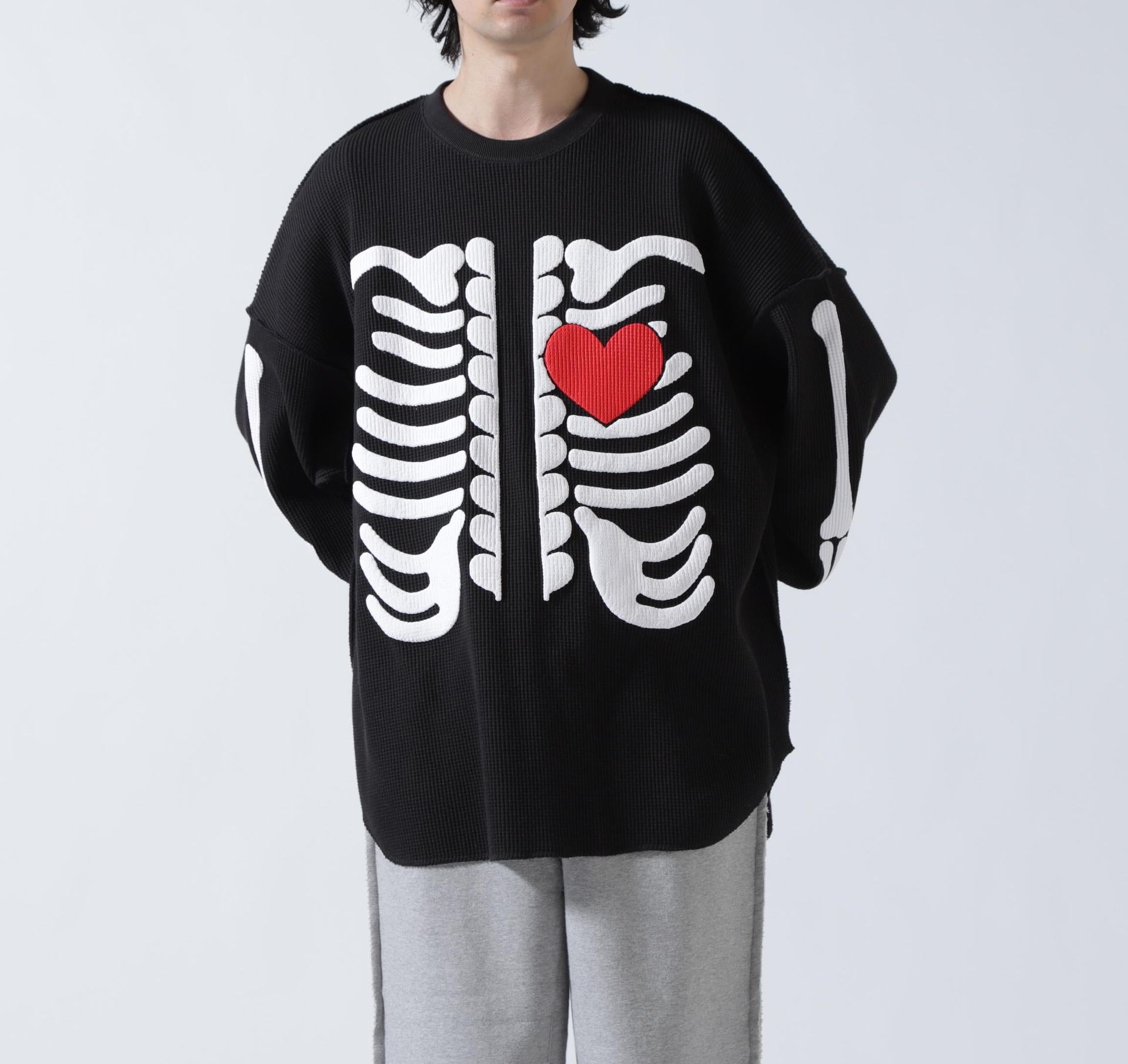 DISCOVERED(ディスカバード) 別注BONE WAFFLE LONG SLEEVE TEE ブラック