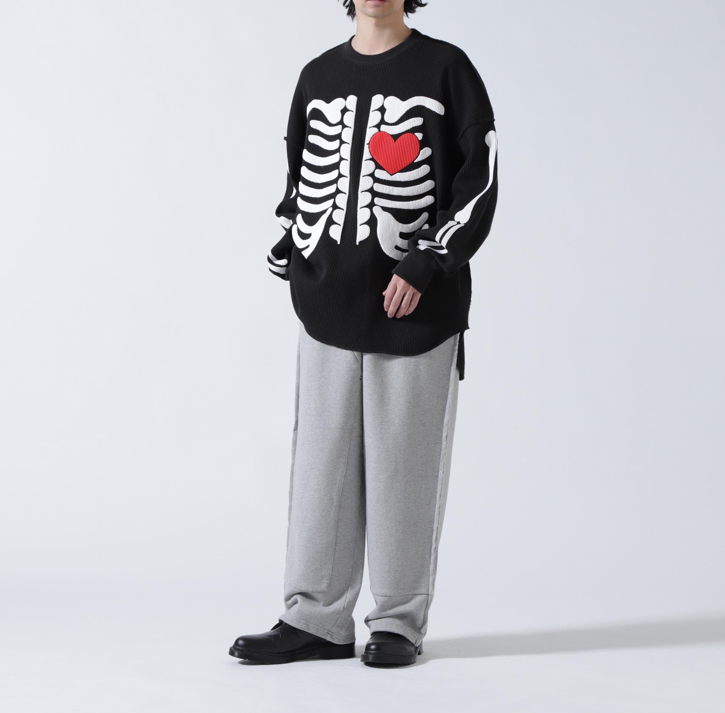 DISCOVERED(ディスカバード) 別注BONE WAFFLE LONG SLEEVE TEE ブラック