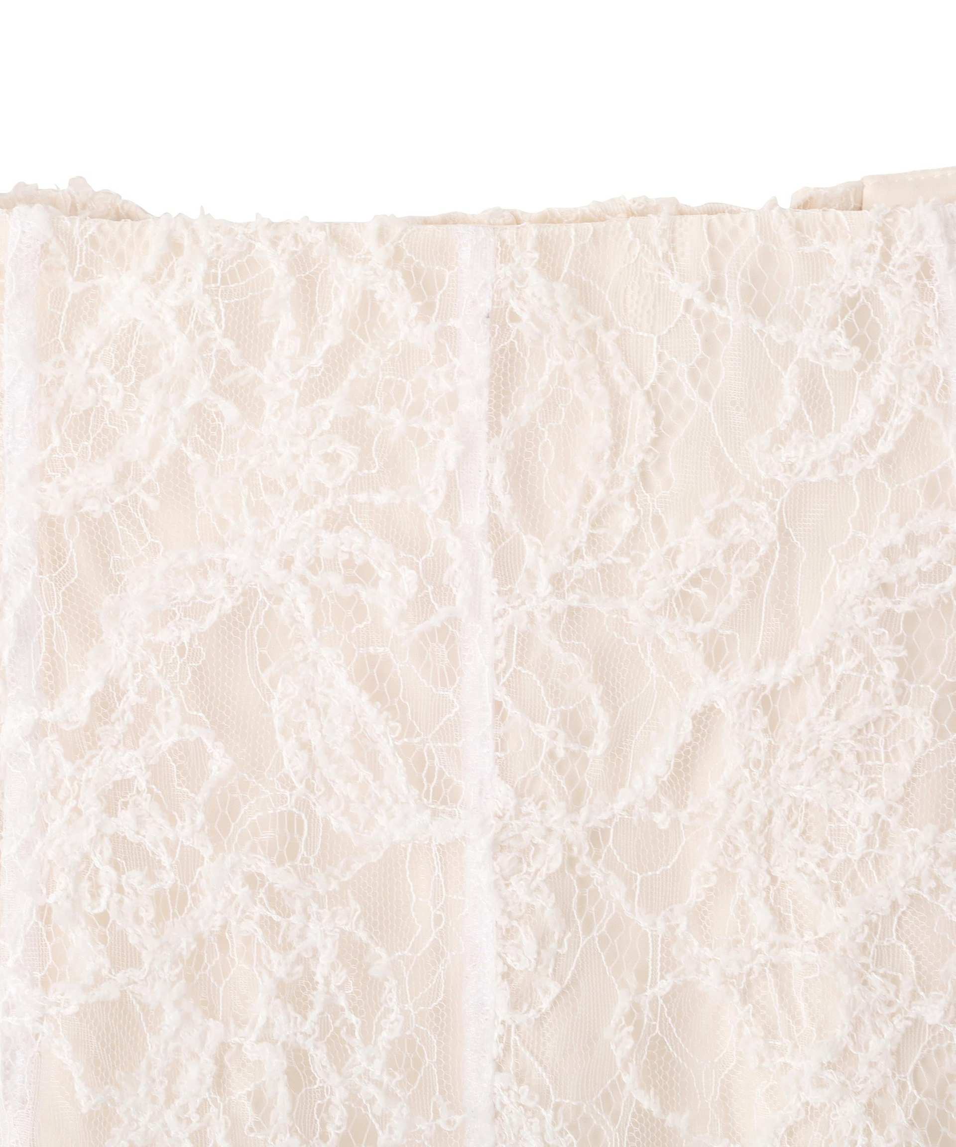 モール刺繍レースマーメイドスカート ホワイト