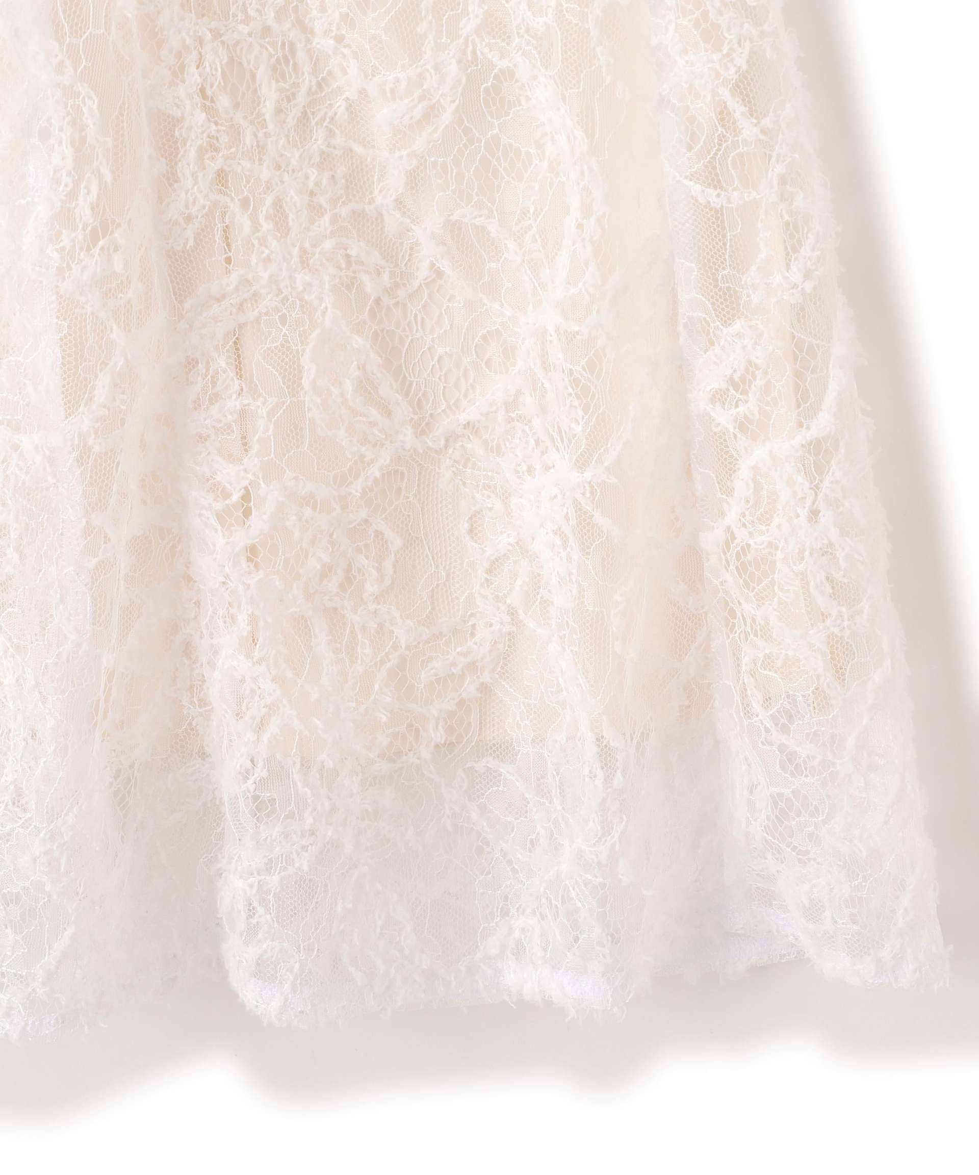 モール刺繍レースマーメイドスカート ホワイト