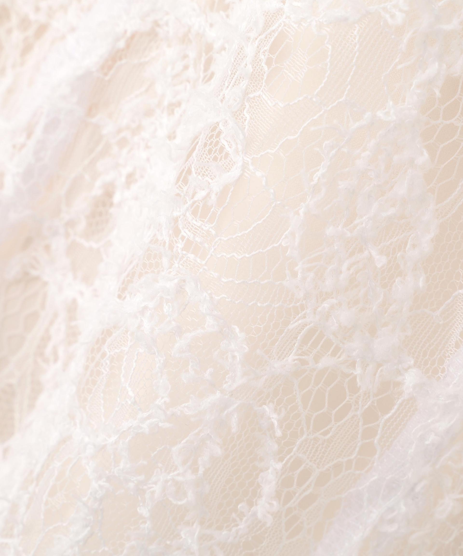 モール刺繍レースマーメイドスカート ホワイト