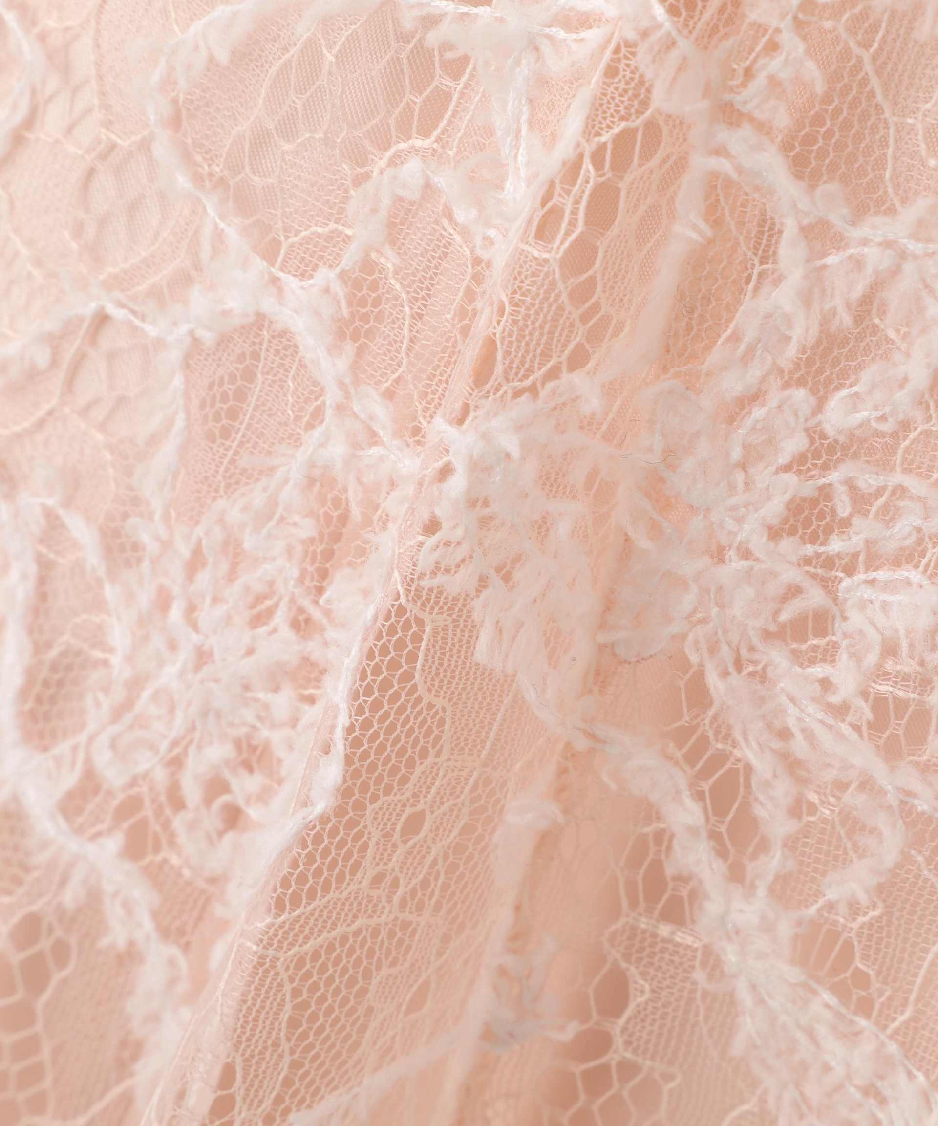 モール刺繍レースマーメイドスカート ピンク