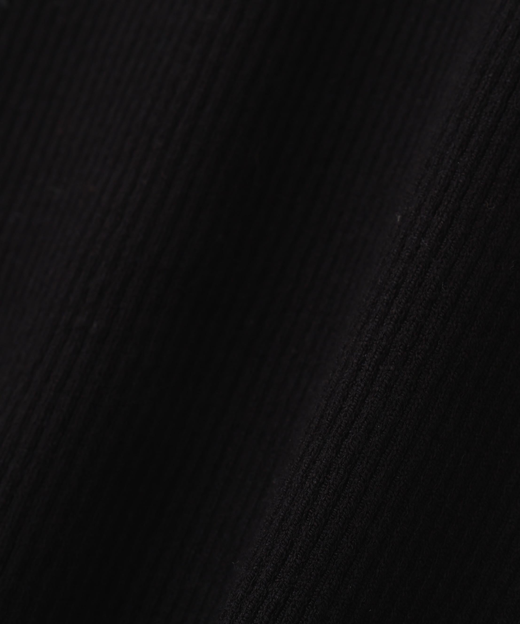 “さりげな”シアースリーブニット ブラック