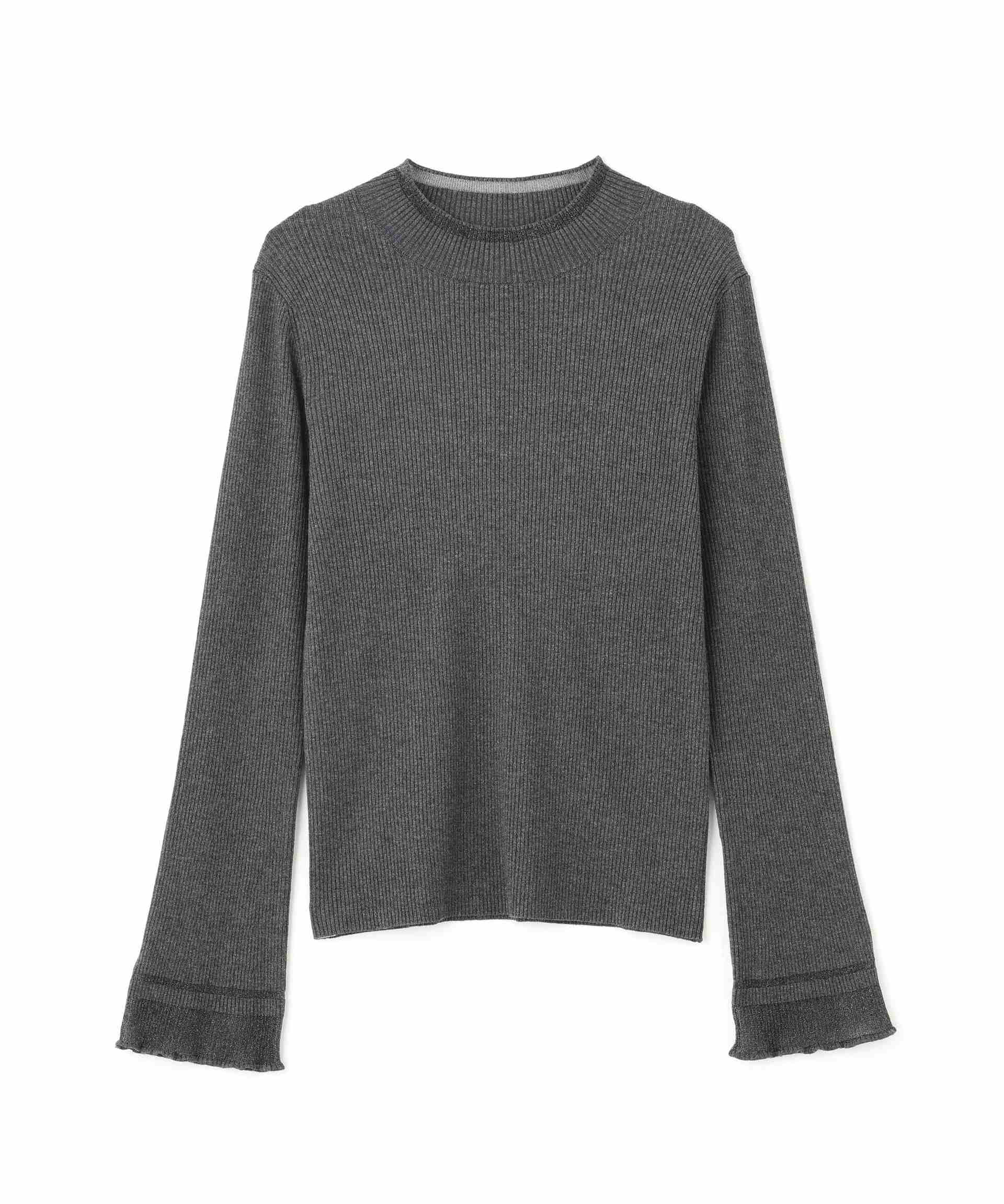 “さりげな”シアースリーブニット チャコール1