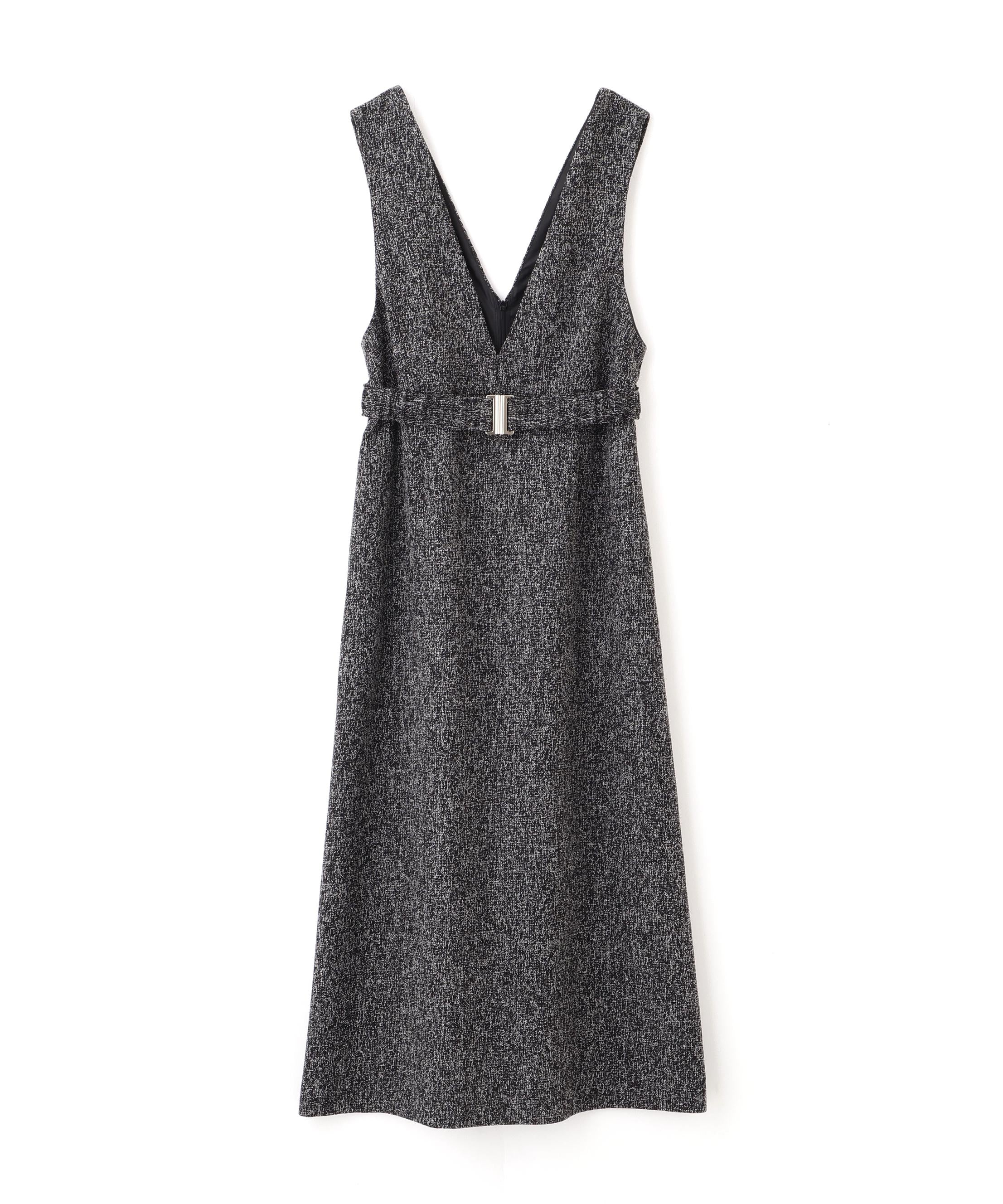 ベルト付Vネックジャンスカ ブラックベース2