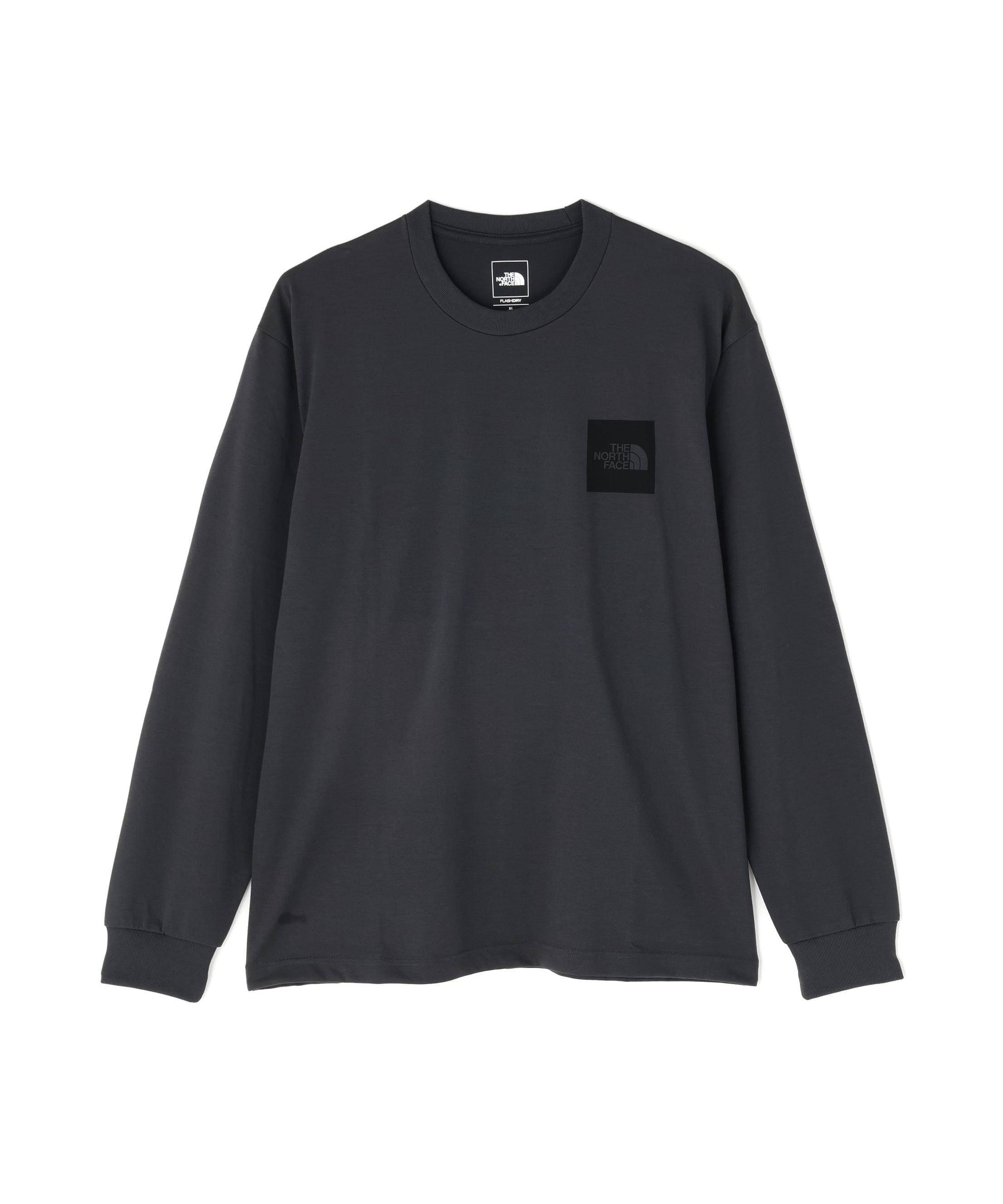 THE NO>TH FACE/ザ・ノース・フェイス/Squae Logo Long Sleeve Tee チャコール