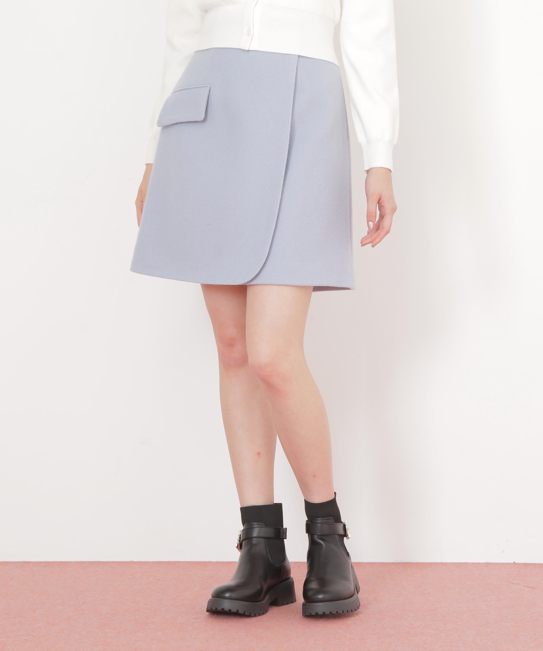 ラップミニスカート ブルー