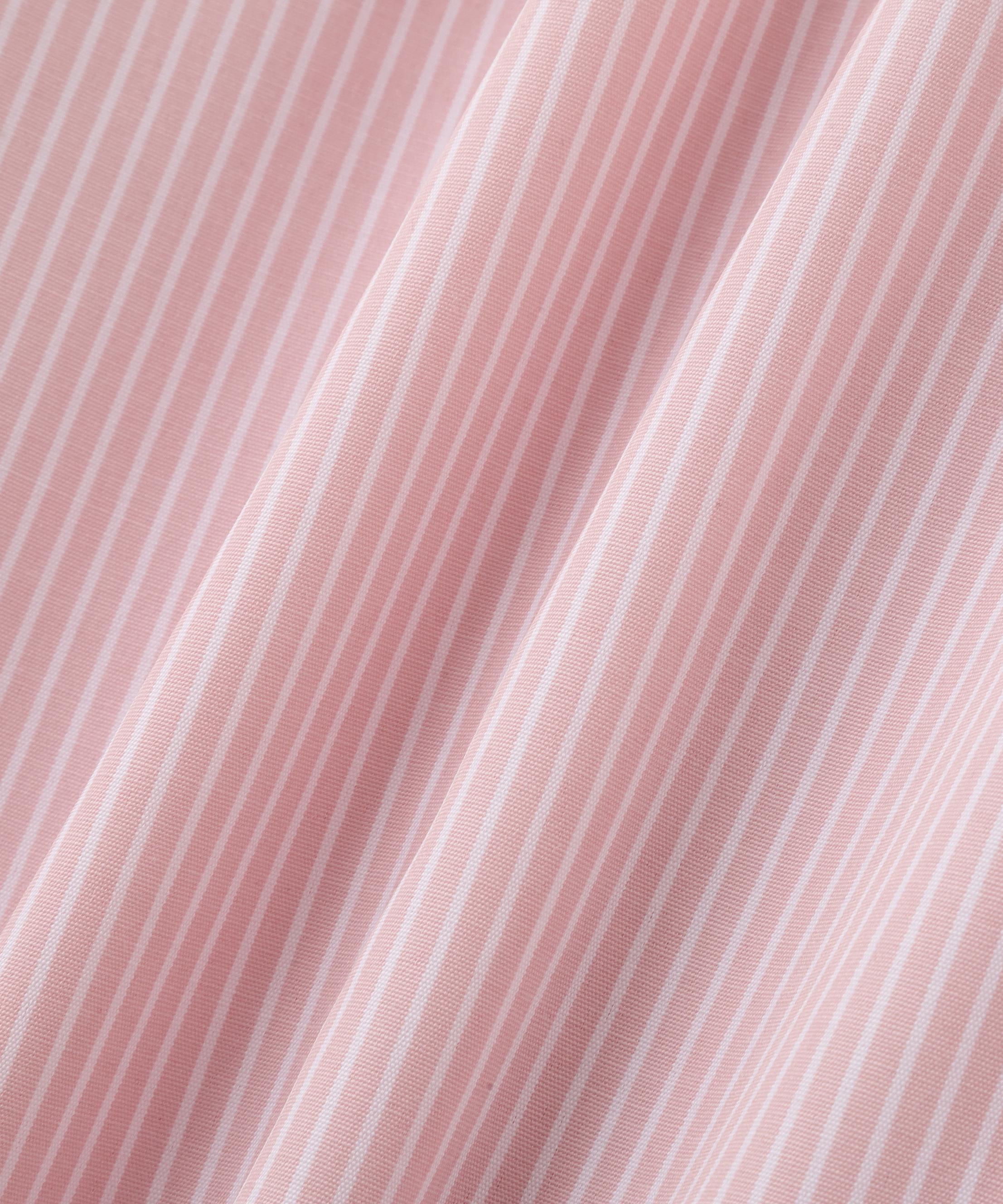 ハイネックリボンボウブラウス ピンクストライプ2