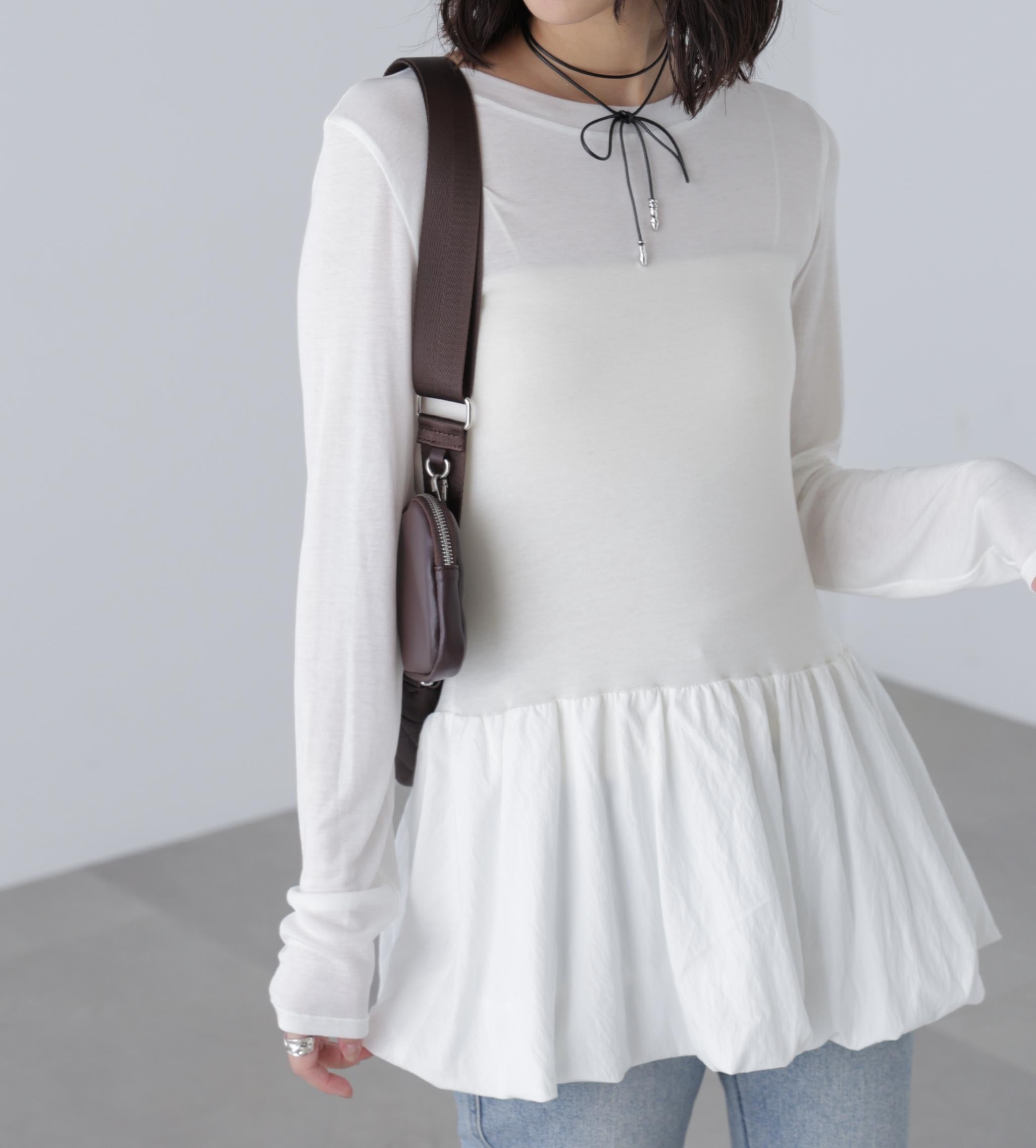 長袖裾フリルカットソー バルーン2