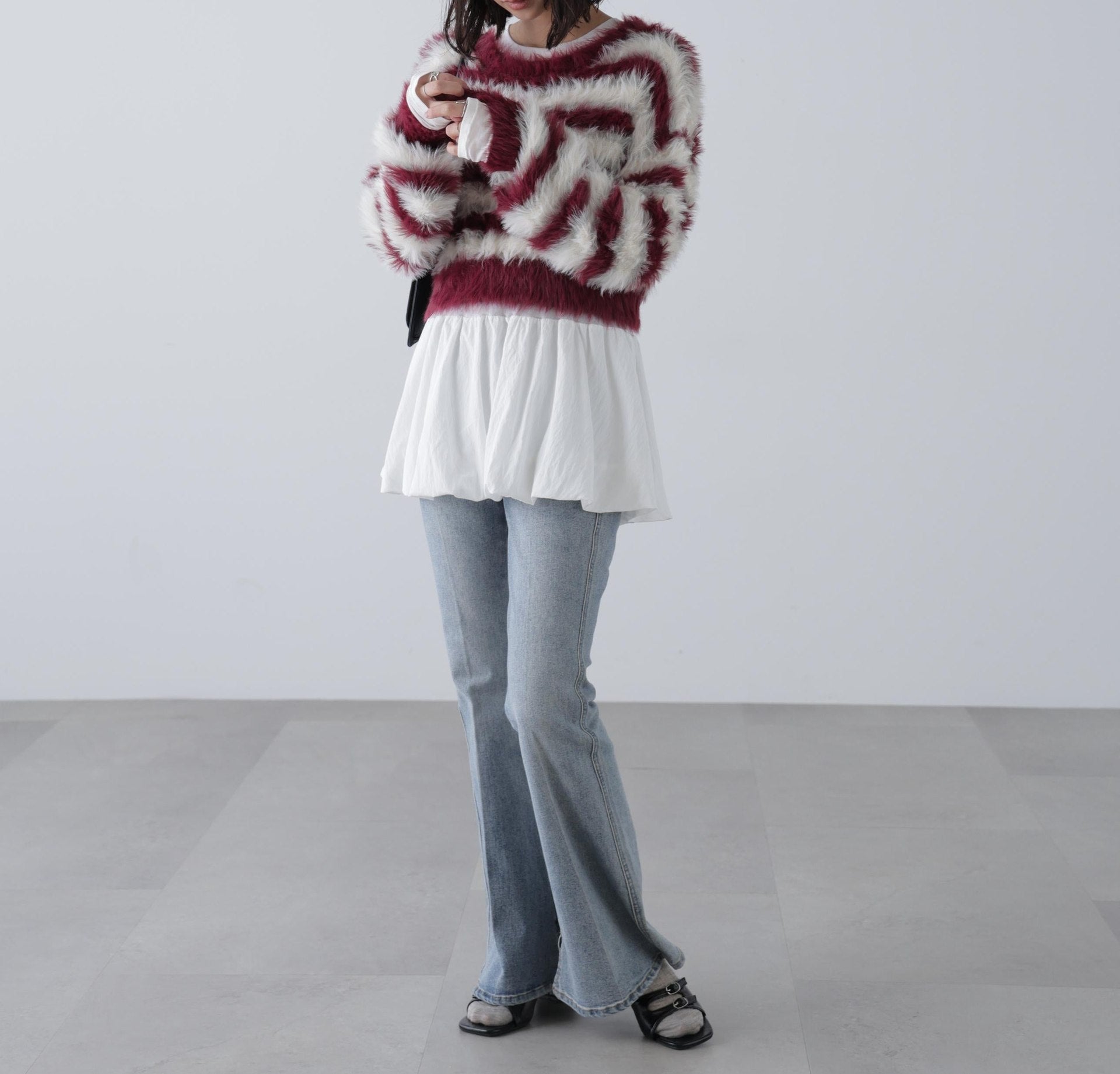 長袖裾フリルカットソー バルーン2